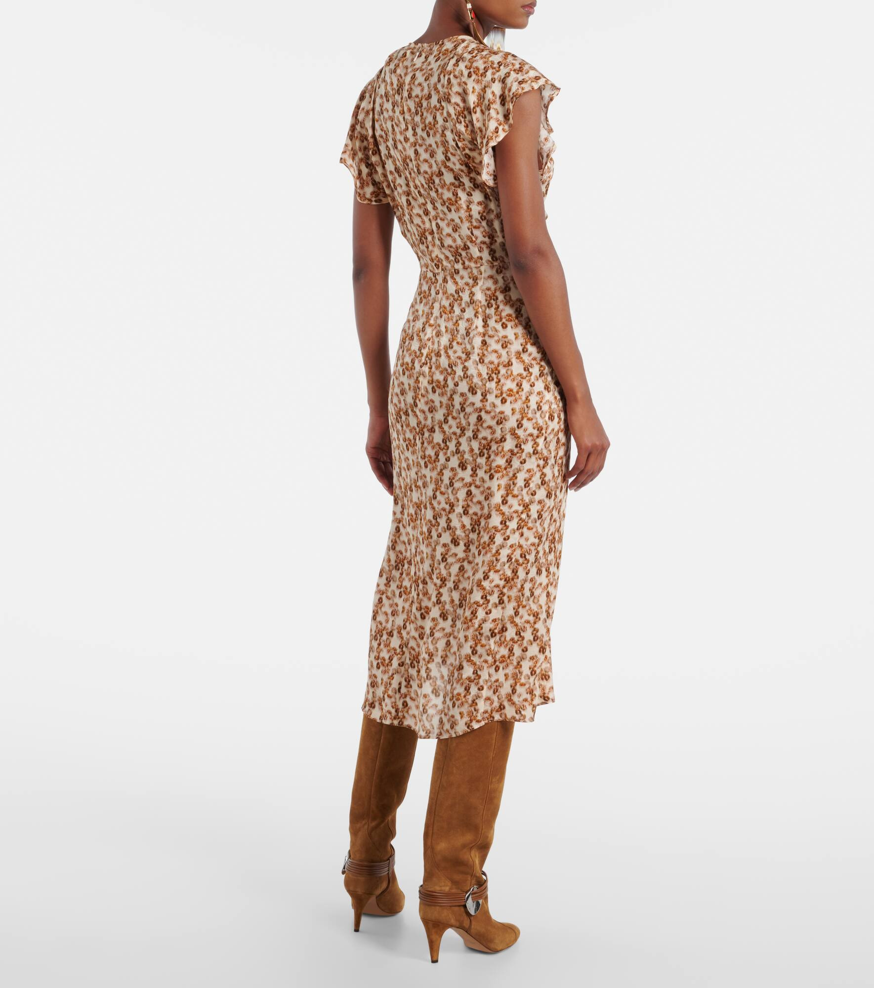 Lyndsay gathered jacquard midi dress - 3