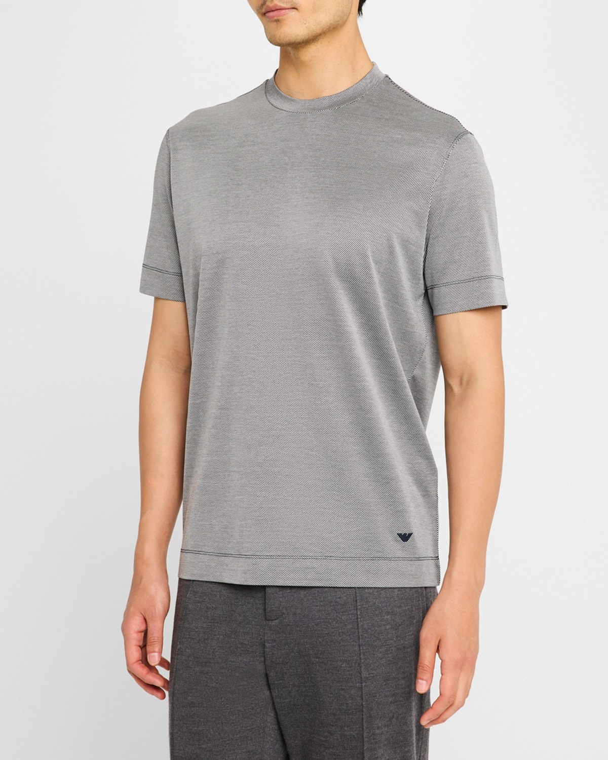 Men's Jacquard Micro-Stripe Crewneck T-Shirt - 4