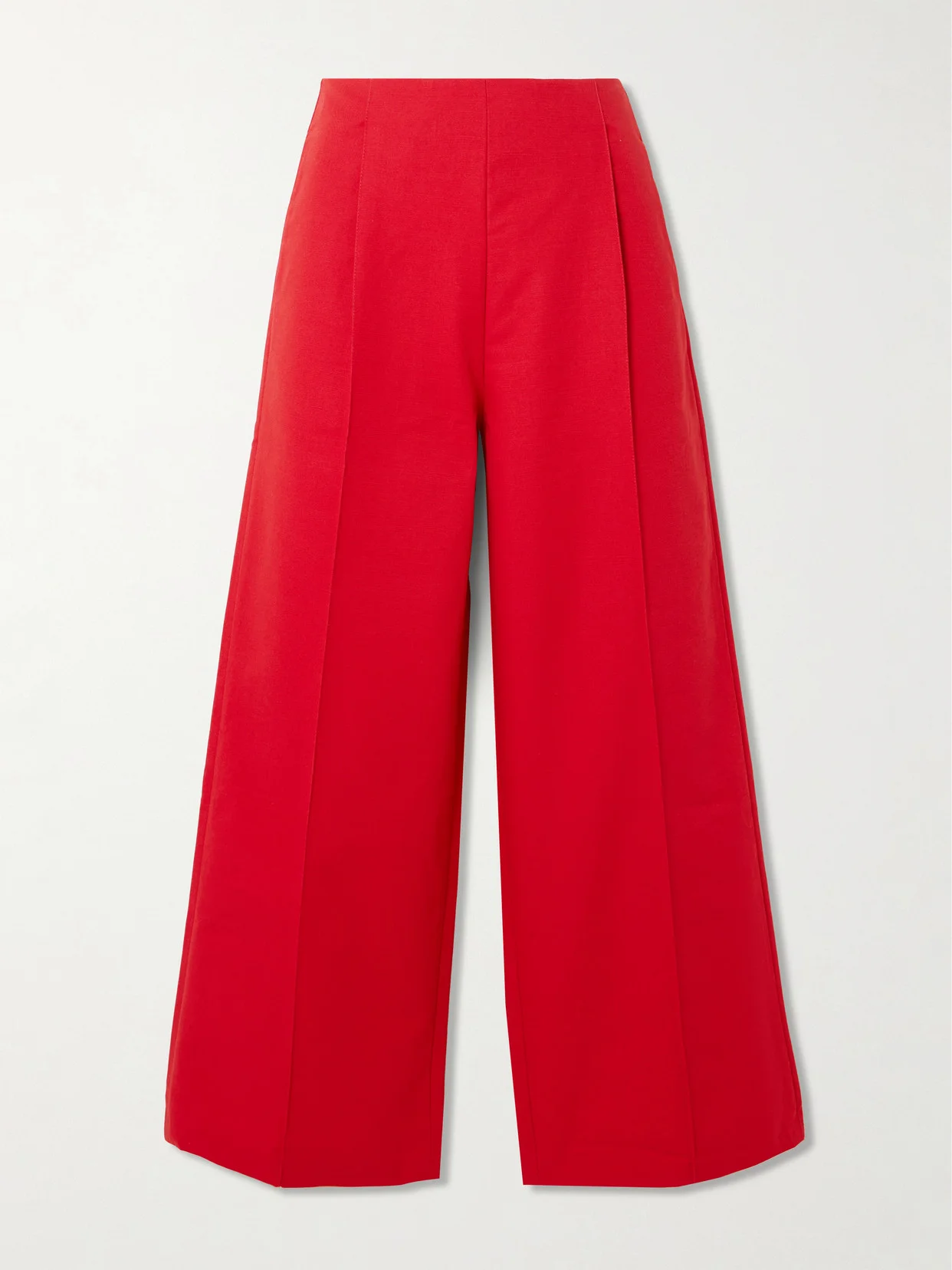 Martha Pleated Cotton Wide-leg Pants - 1