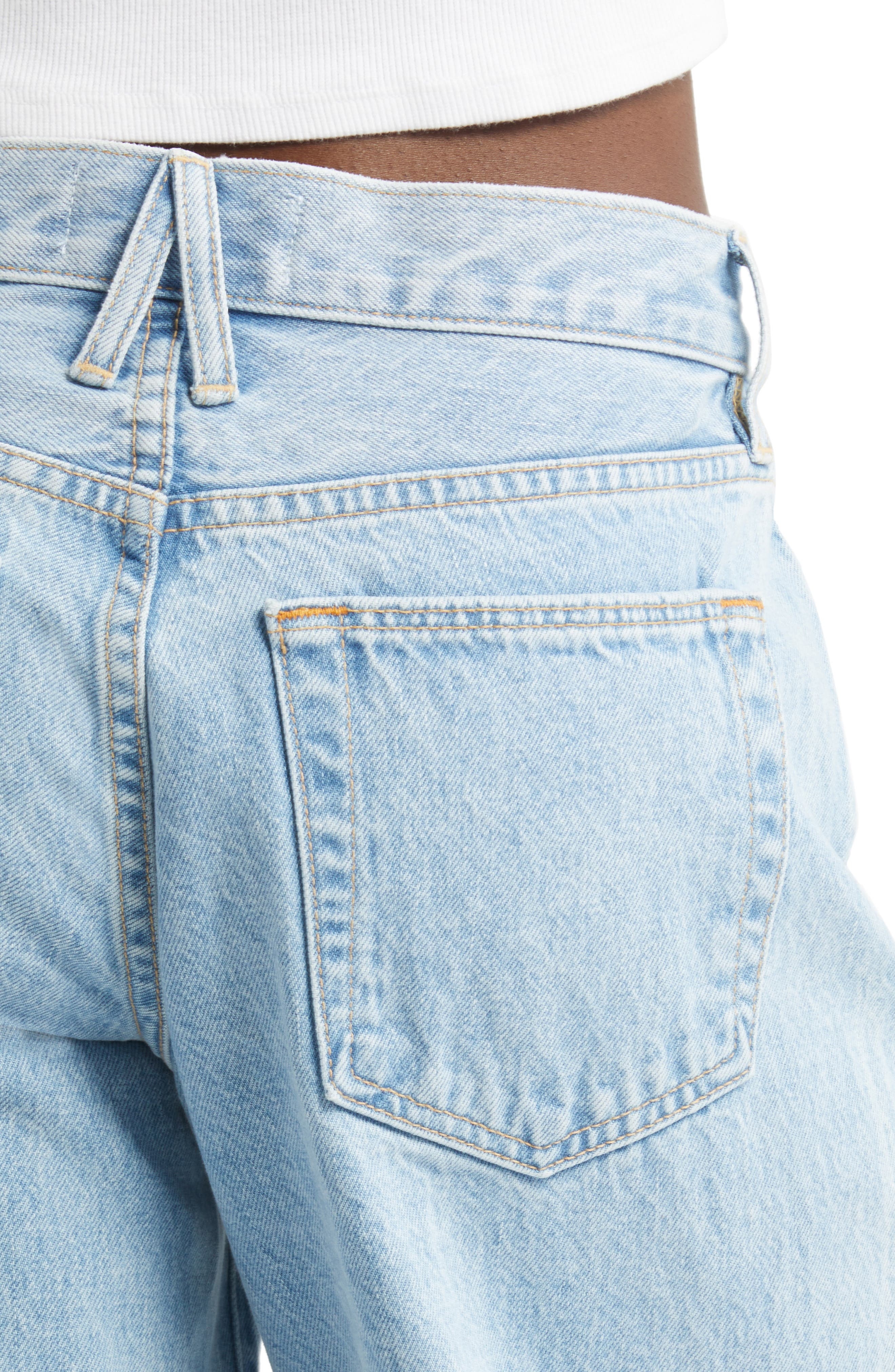 SLVRLAKE Mica Low Rise Wide Leg Organic Cotton Jeans in Clear Skies at Nordstrom - 4