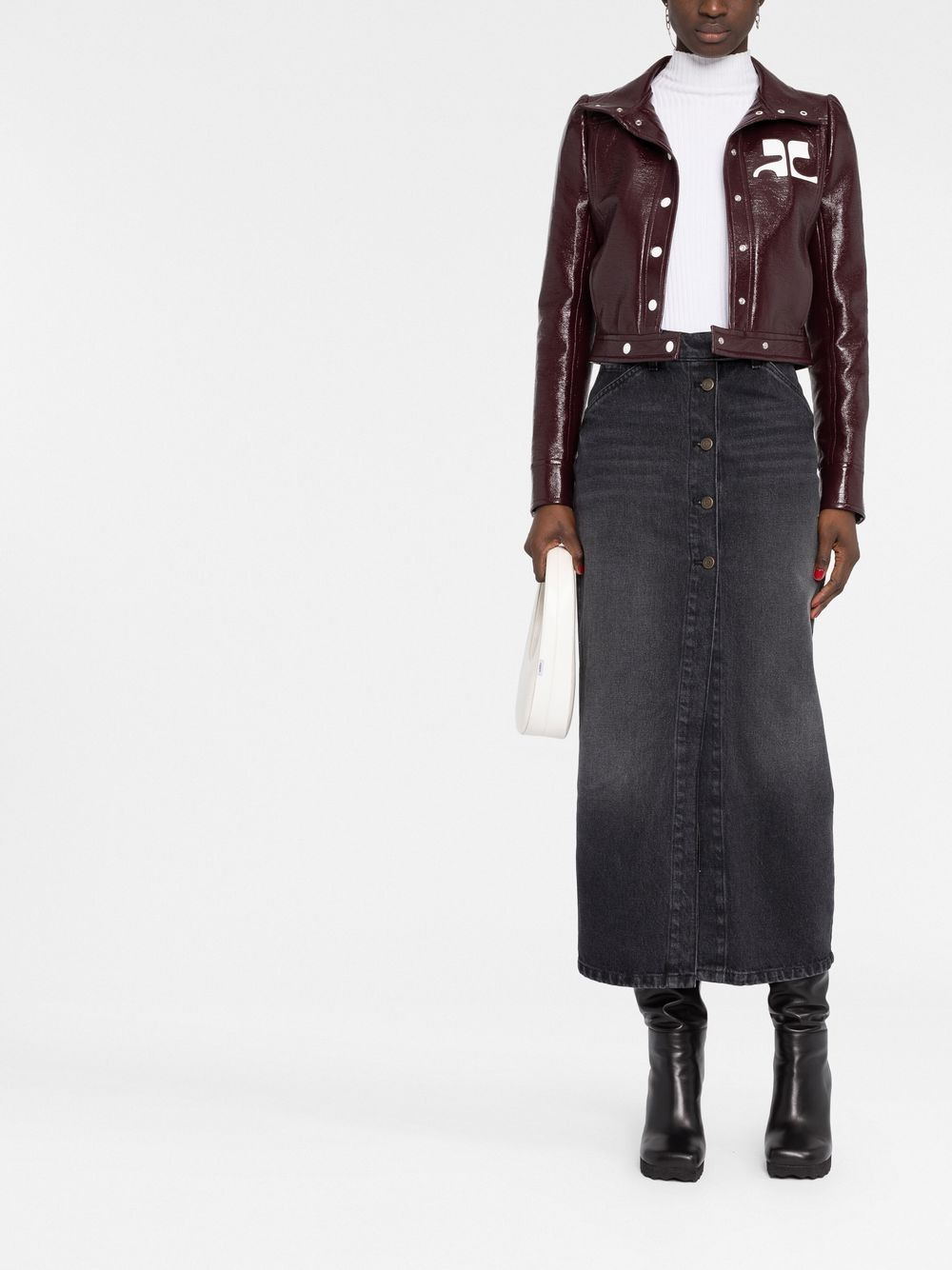 denim midi skirt - 2