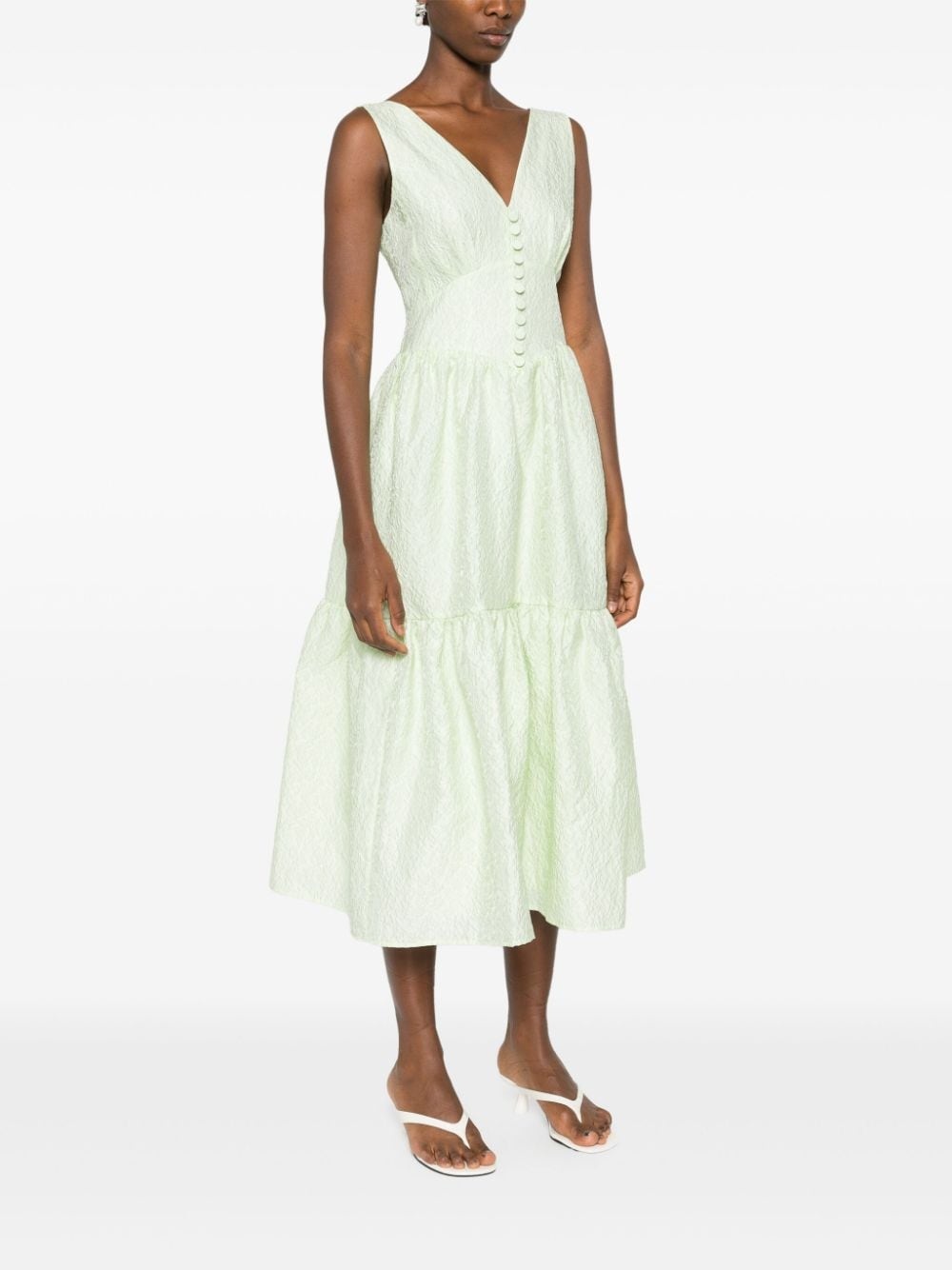 brocade-effect tiered dress - 3