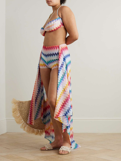 Missoni Mare asymmetric metallic crochet-knit skirt outlook