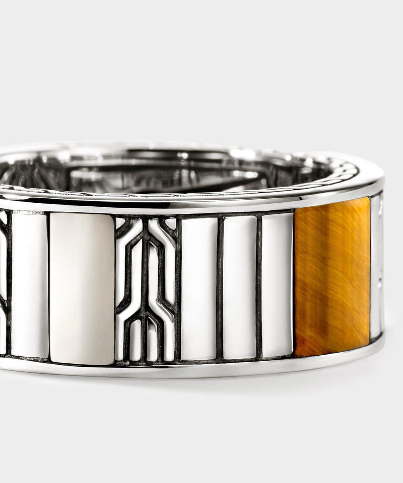 JOHN HARDY John Hardy Sterling Silver Tiger Eye Icon Band Ring outlook
