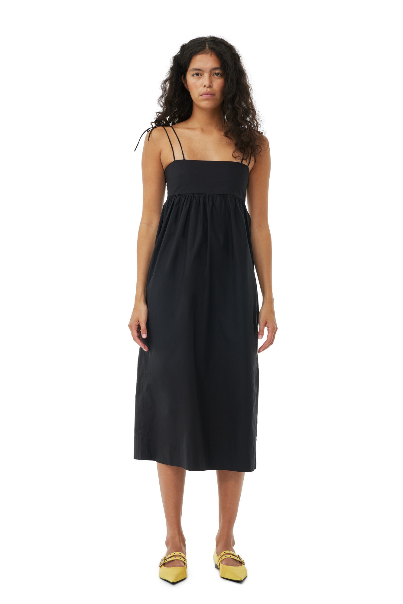 GANNI ワンピース Cotton Poplin String Midi Dress ガニー GANNI GANNI ワンピース Cotton Poplin String Midi