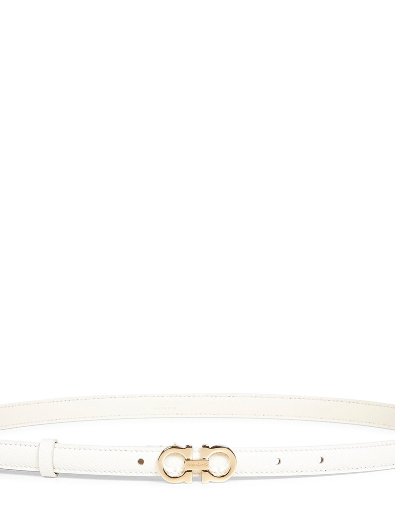 FERRAGAMO Mascarpone hammered calfskin Gancini belt outlook