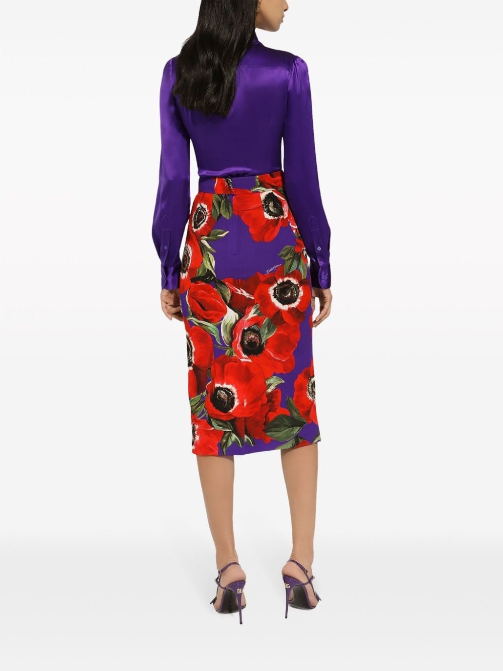 floral-print pencil skirt - 4