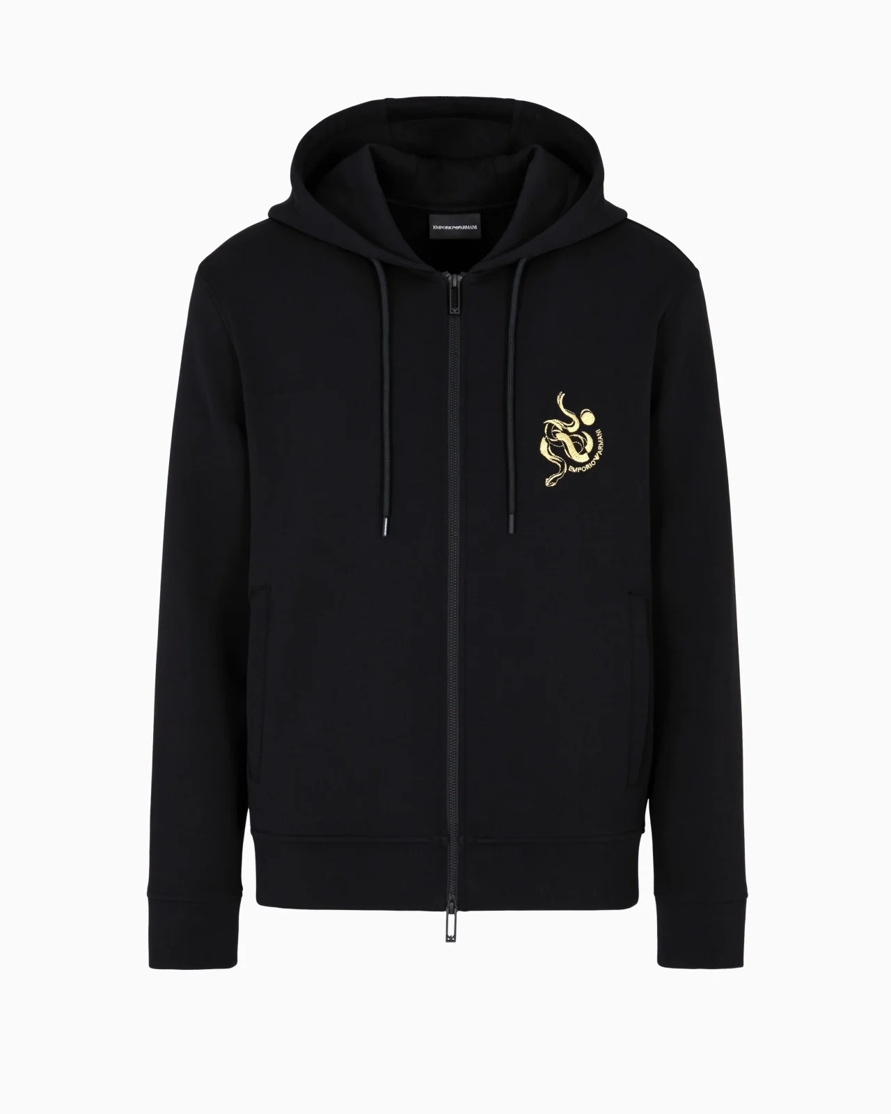 DOUBLE-JERSEY HOODED ZIP SWEATSHIRT WITH LUNAR NEW YEAR EMBROIDERY - 1