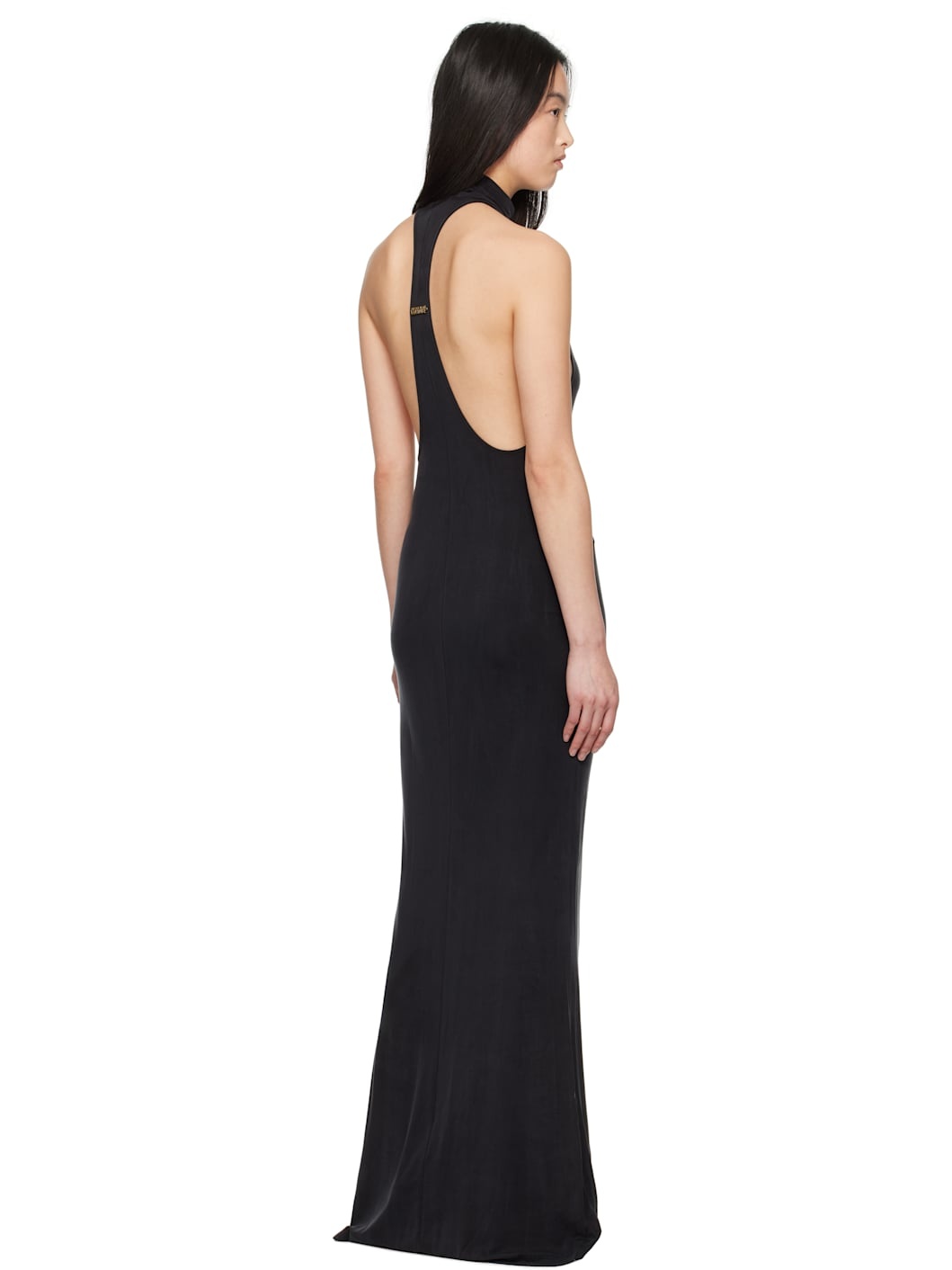 Black Mock Neck Maxi Dress - 3