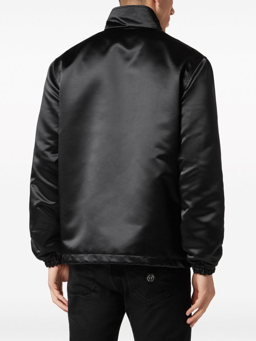 logo-appliquÃ© satin-finish windbreaker - 4