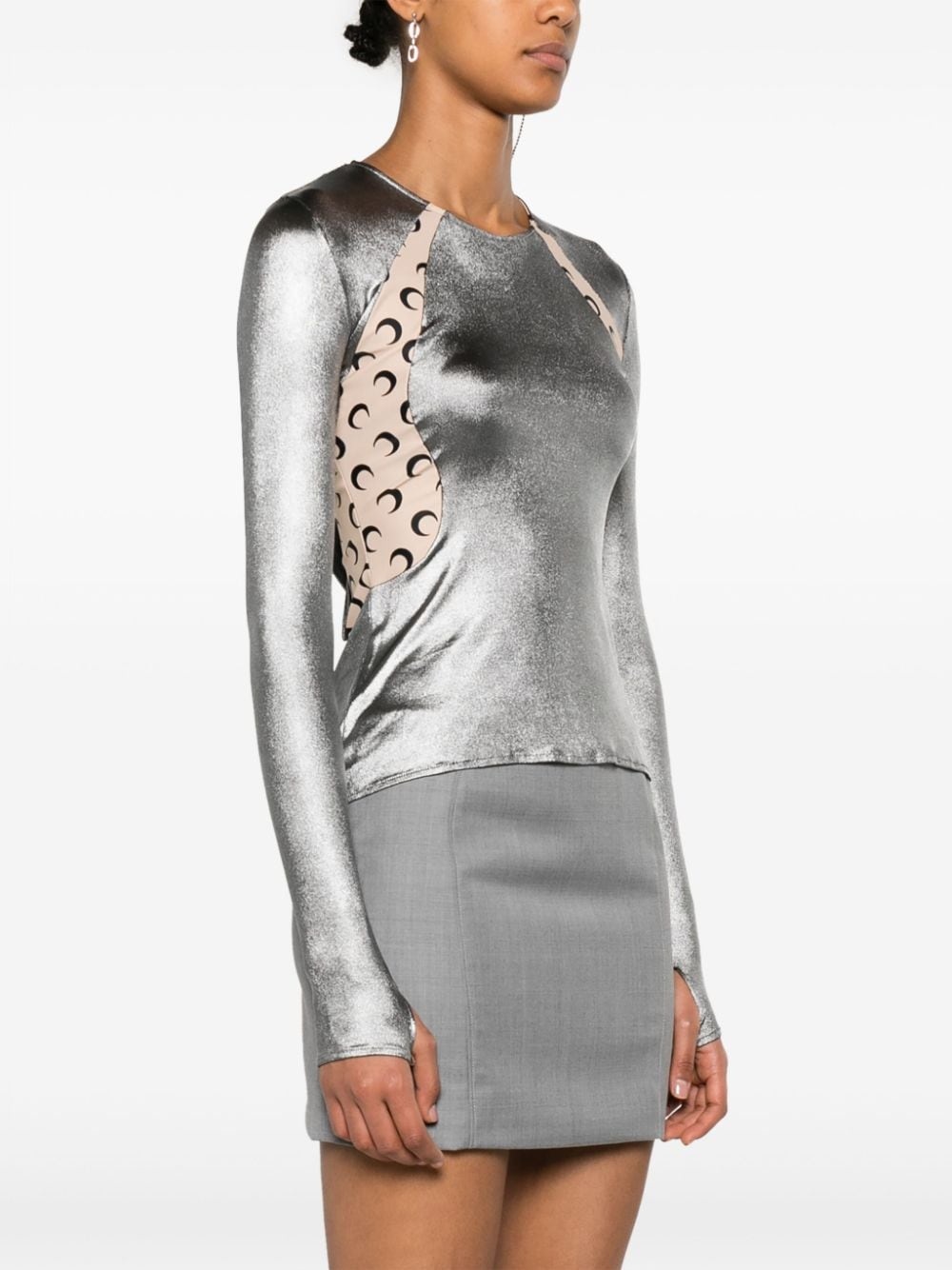 Crescent Moon-panelled jersey top - 4