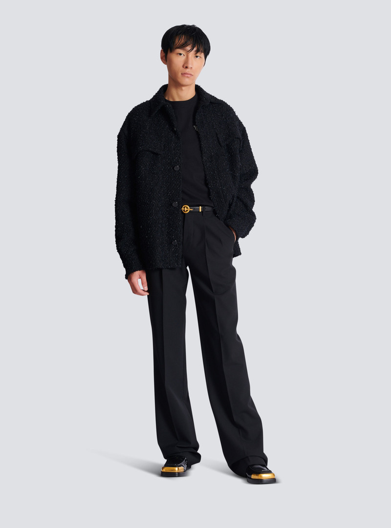 Balmain Monogram tweed overshirt outlook