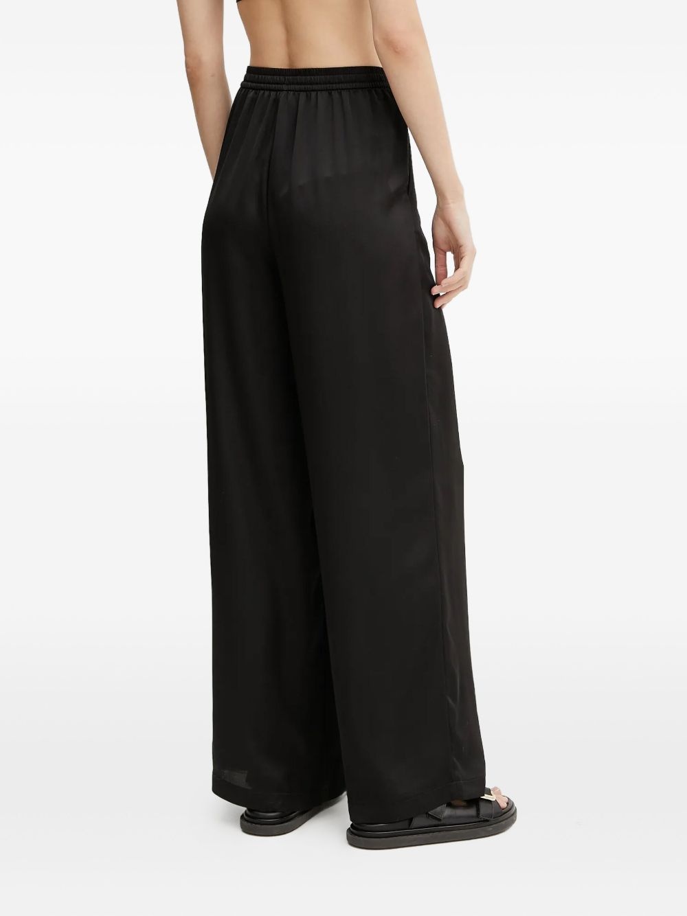 drawstring wide-leg trousers - 3