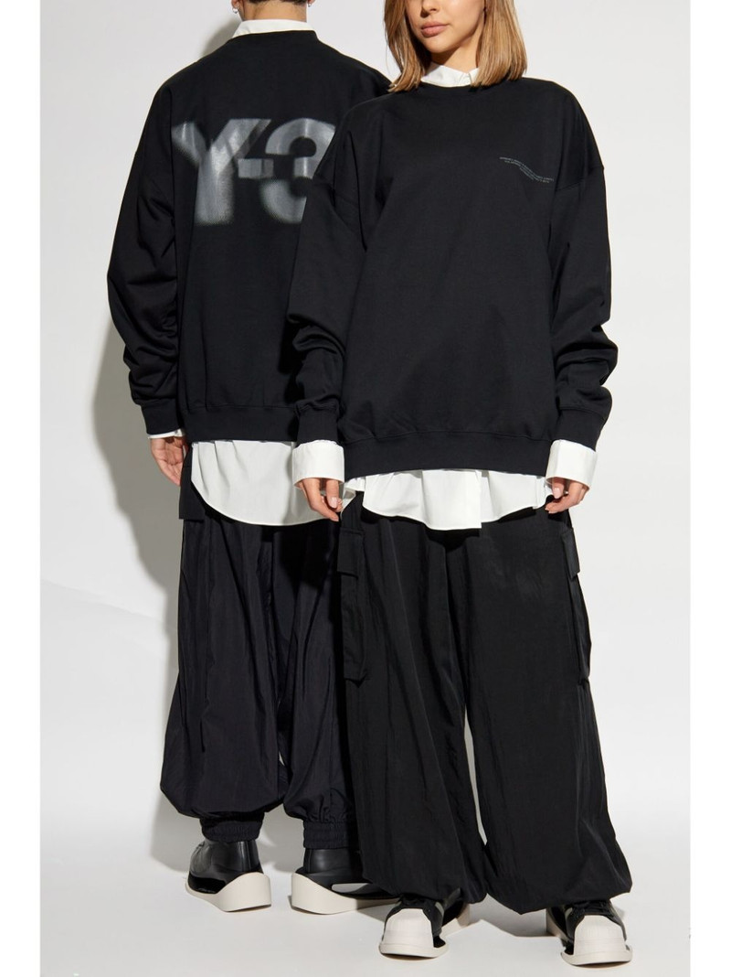 Y-3 logo-printed crew neck sweatshirt outlook