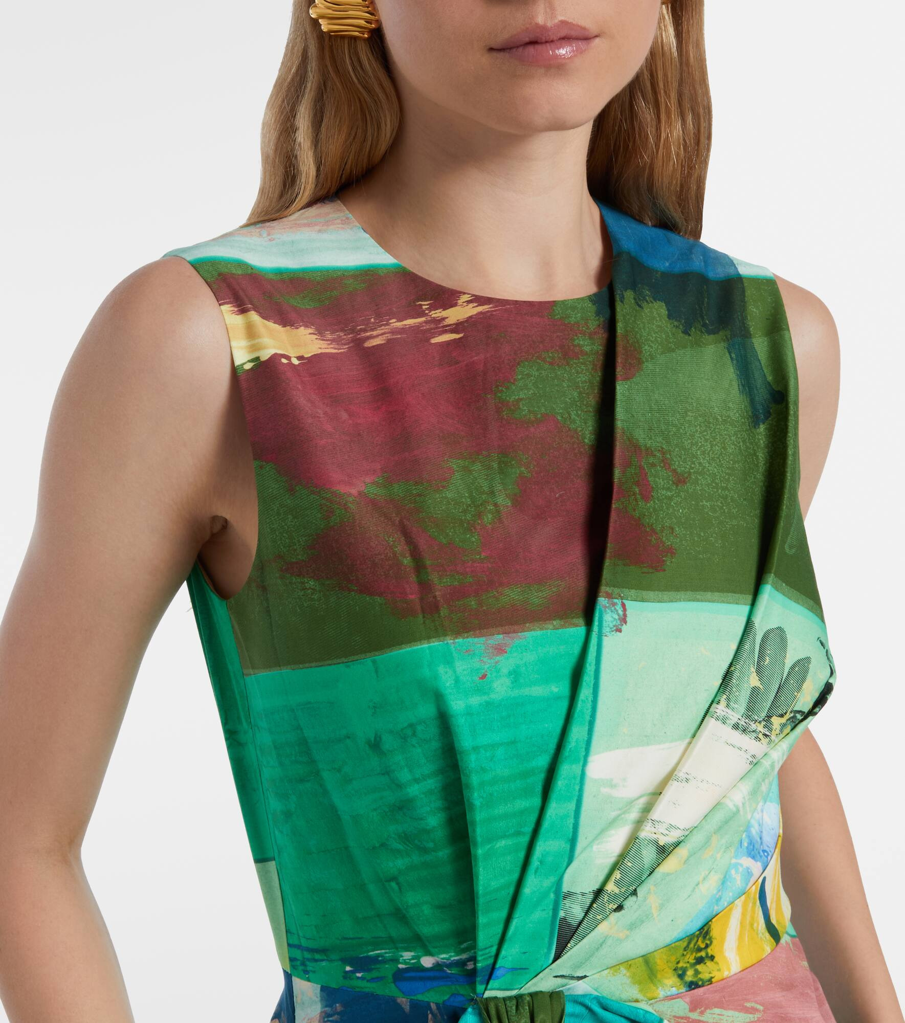 Nura bow-detail cotton cocktail dress - 4