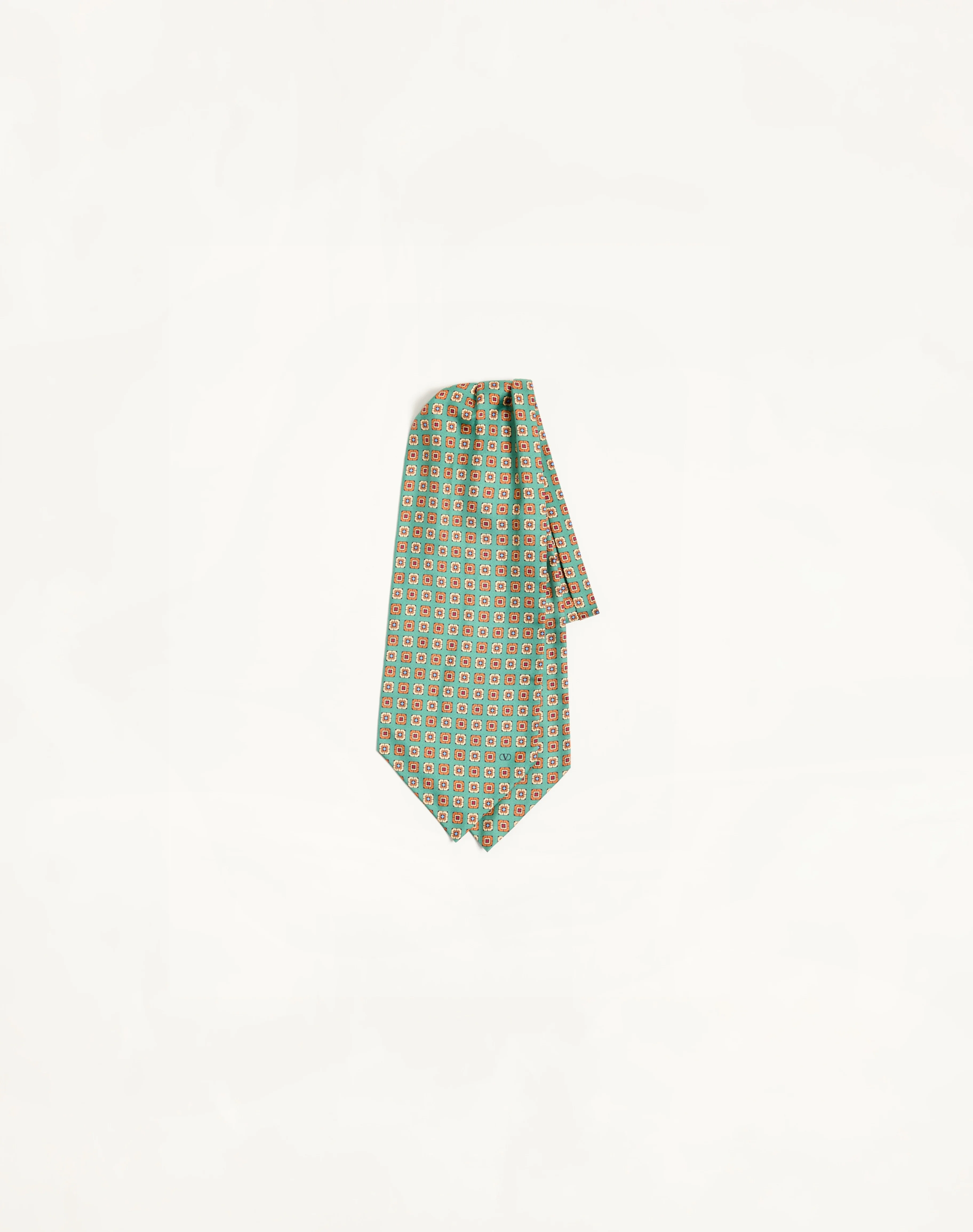 SILK ASCOT WITH POINTY MOTIF - 1