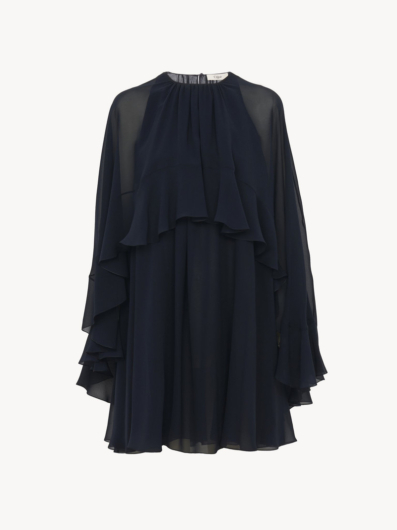 Chloé MINI CAPE DRESS IN SILK GEORGETTE outlook