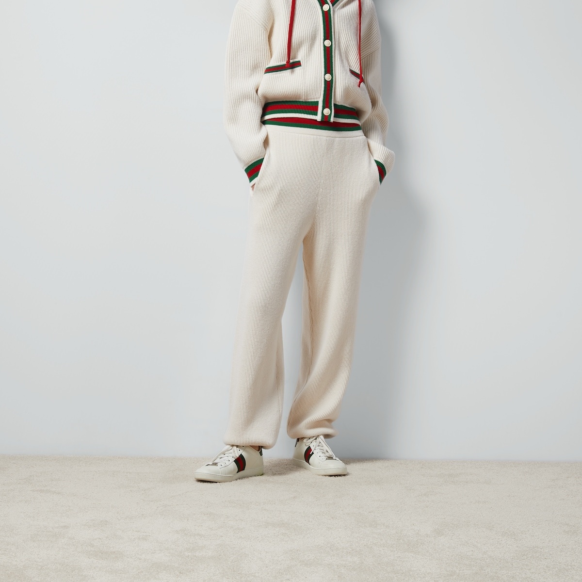 Rib wool pant with Web trim - 5