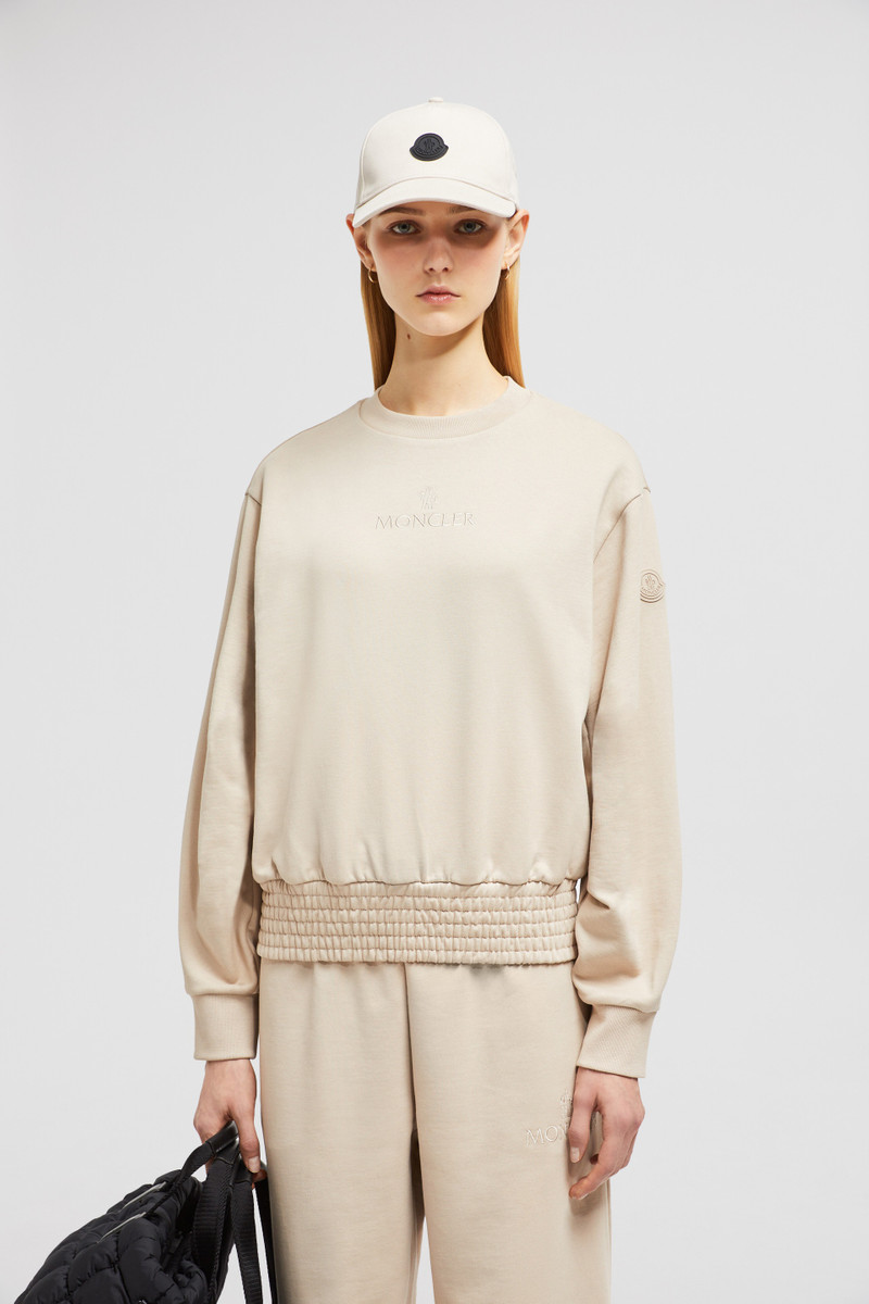 Moncler Pleated Sleeve Cotton Sweatshirt outlook