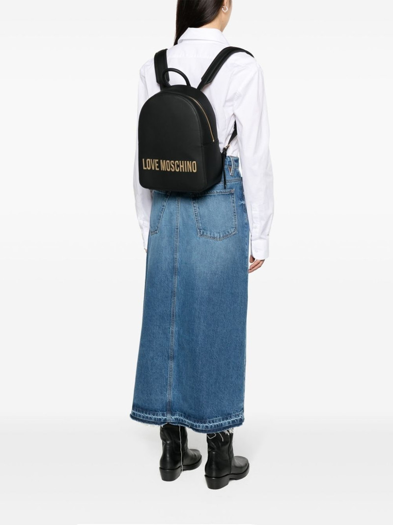 Moschino logo-plaque leather backpack outlook