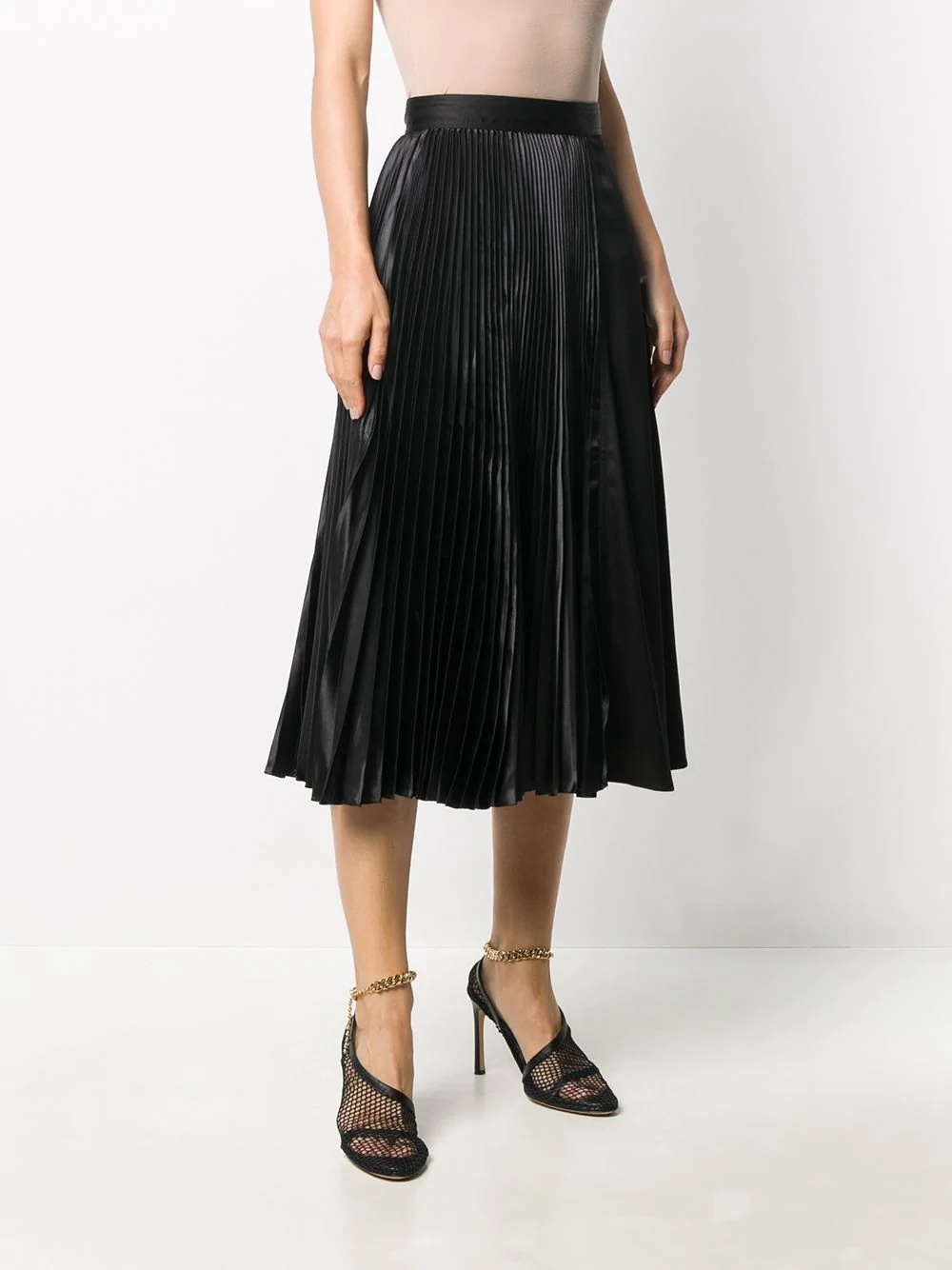 pleated-panel midi skirt - 3