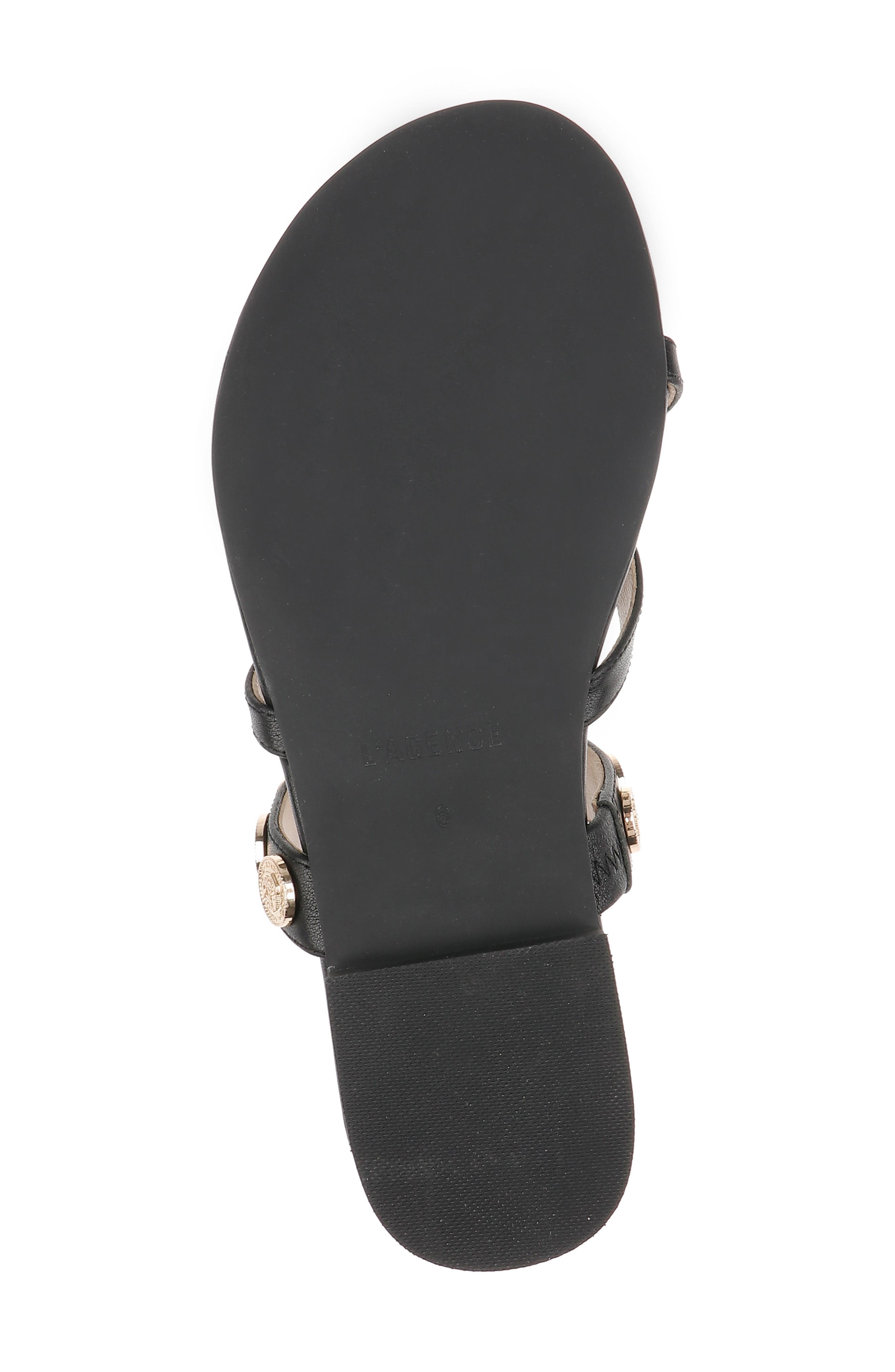 L'AGENCE Hanna Strappy Sandal in Black Leather at Nordstrom - 6