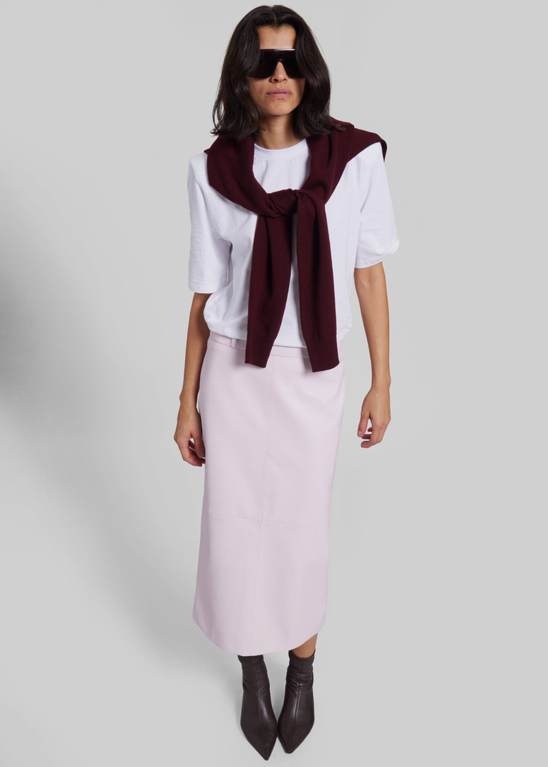 Taney Leather Pencil Skirt - Faded Pink 9