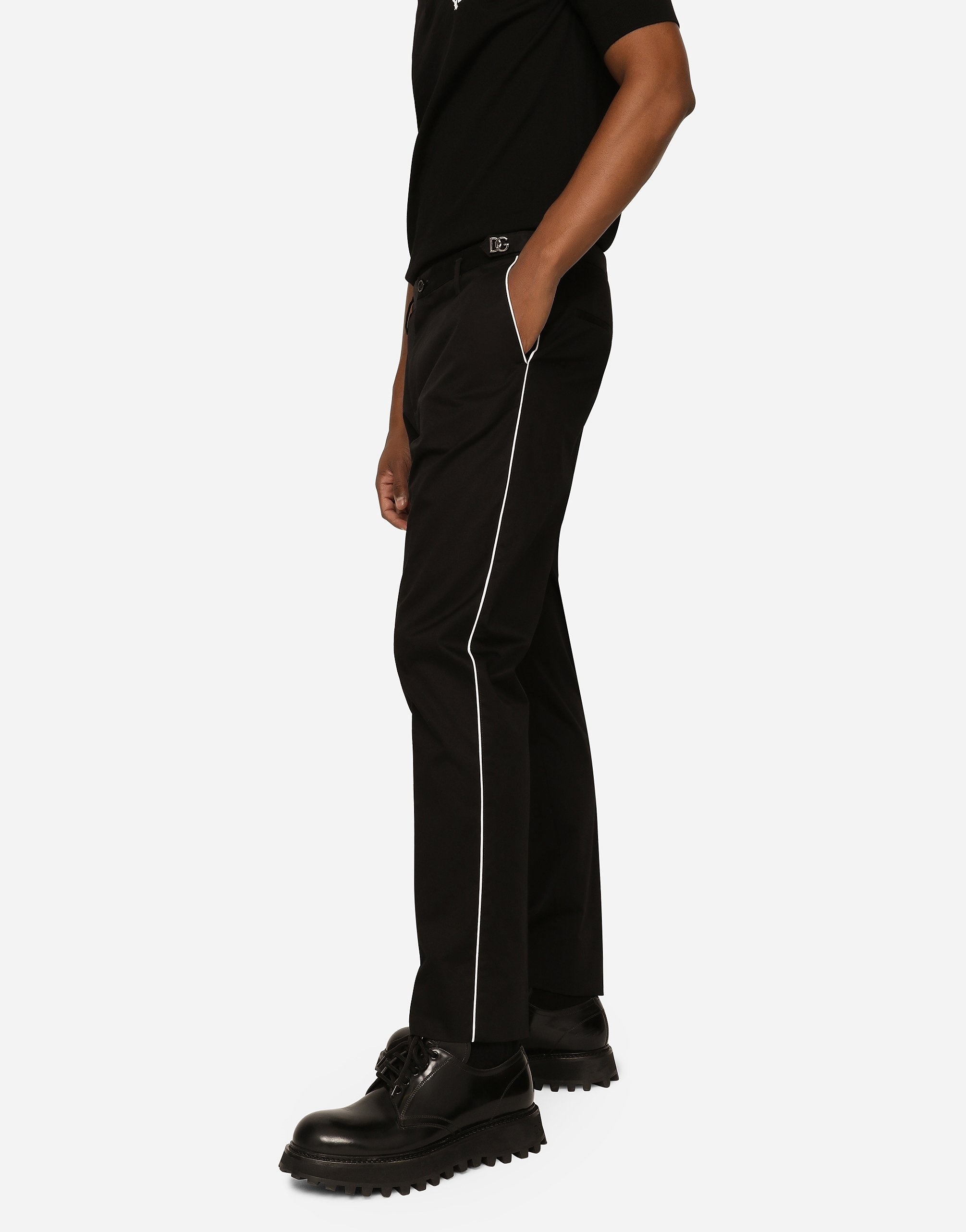 Stretch cotton pants with DG hardware - 3