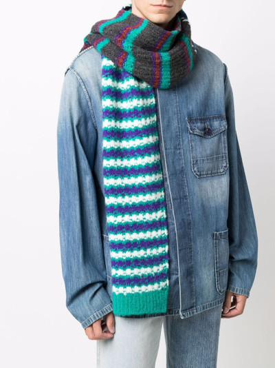 Marni geometric jacquard-knit scarf outlook