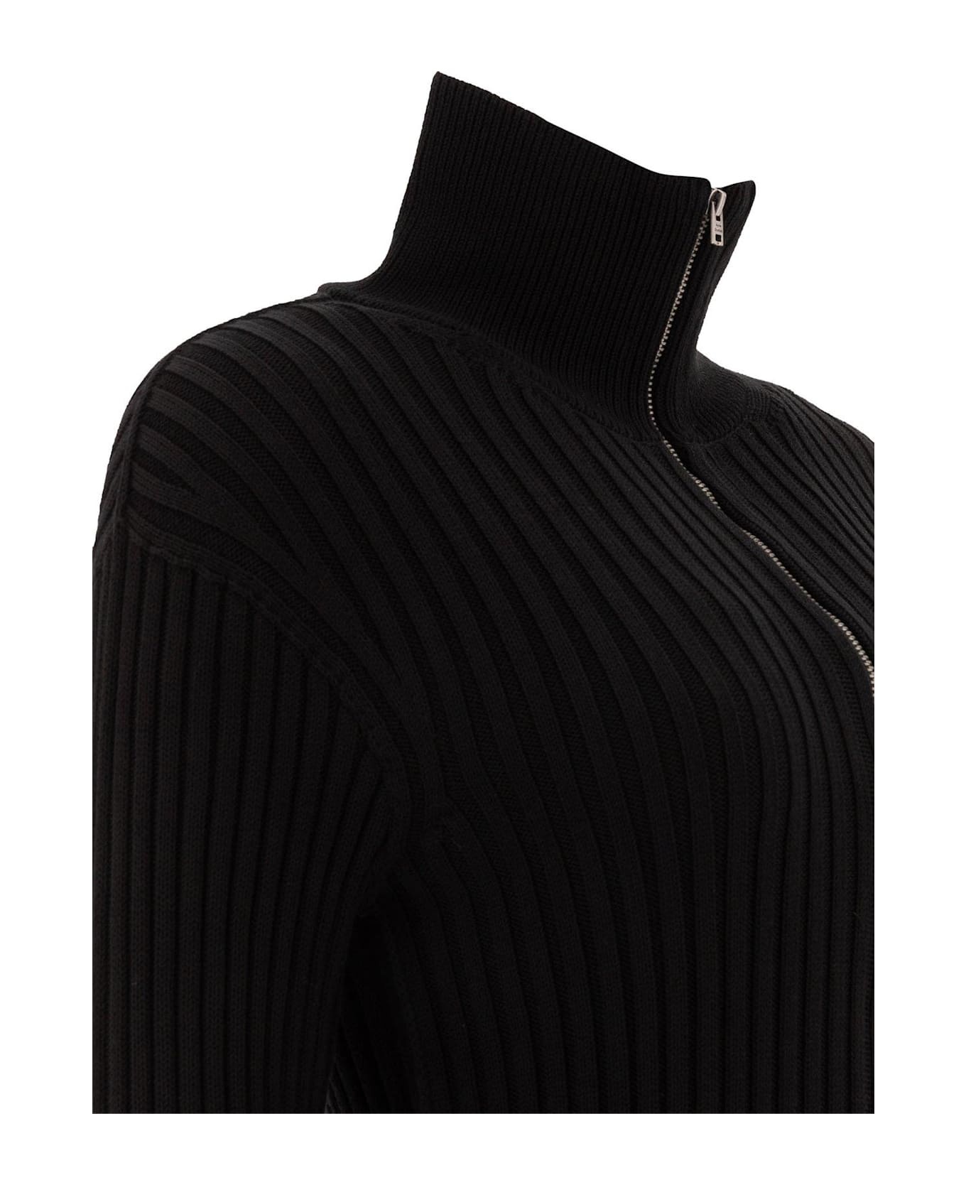 Zip-up High-neck Cardigan - 4