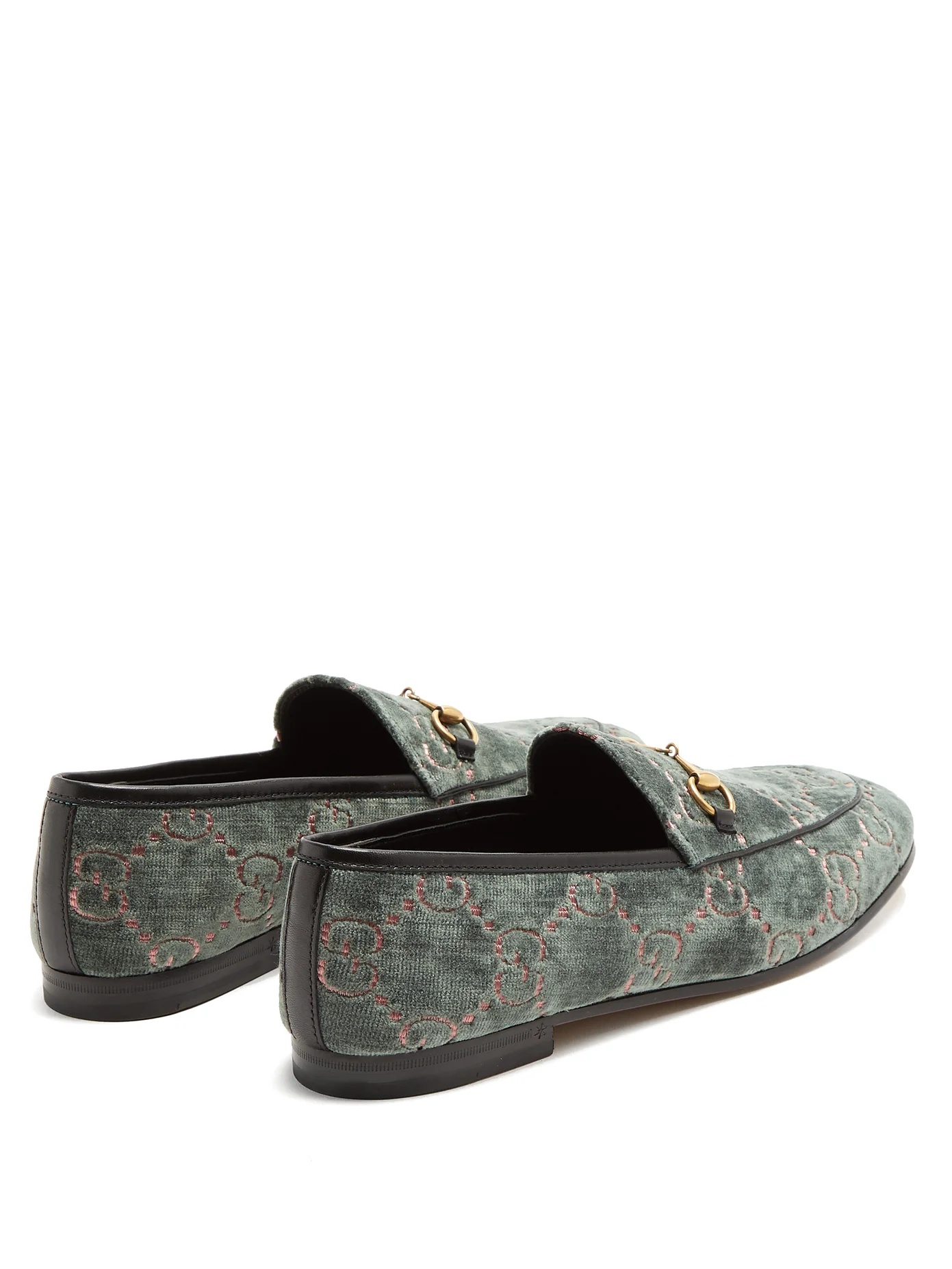 Jordaan logo-jacquard velvet loafers - 4