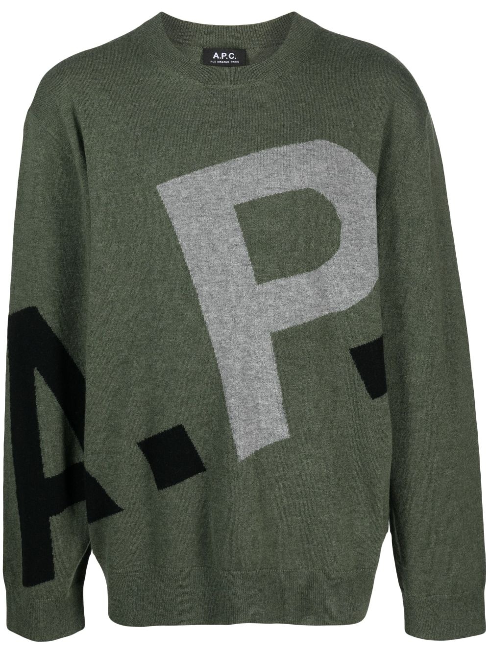 logo-intarsia merino-wool sweatshirt - 1