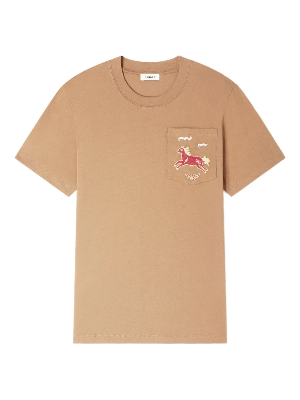 embroidery-horse cotton T-shirt - 1