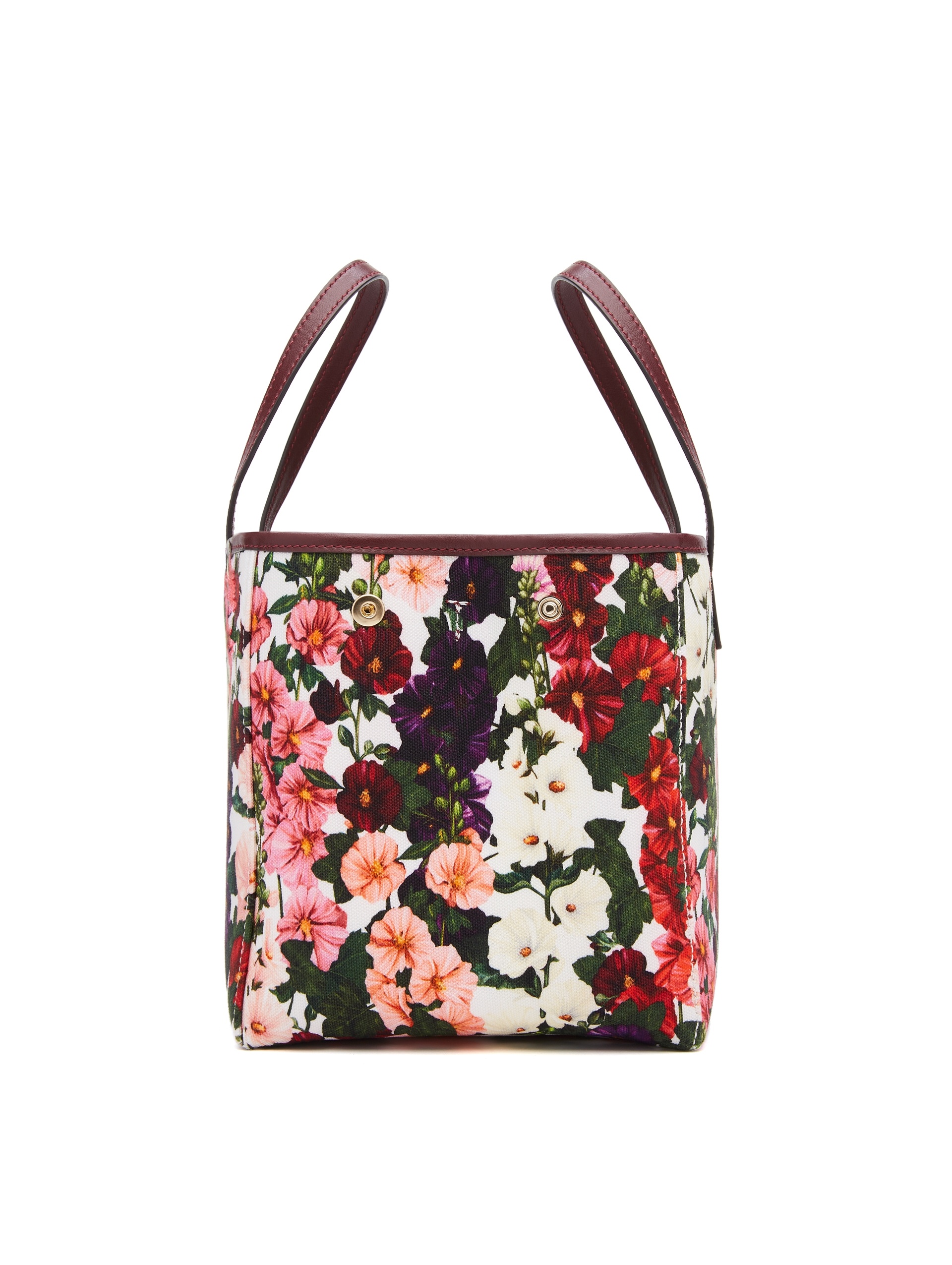 SMALL HOLLYHOCK PRINTED SQUARE TOTE - 4