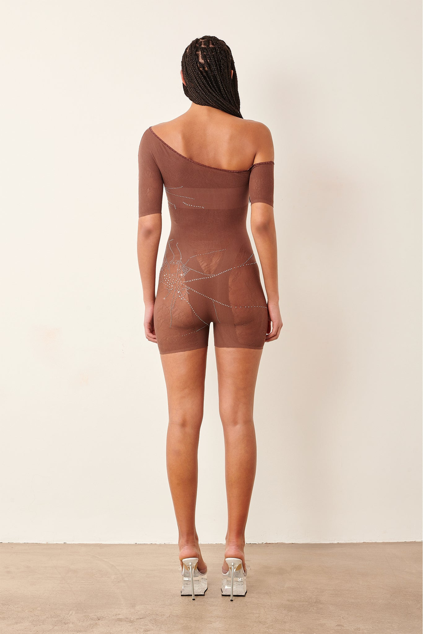 VANDERVOORT PLAYSUIT RHINESTONE IN OLD MONEY BROWN - 3