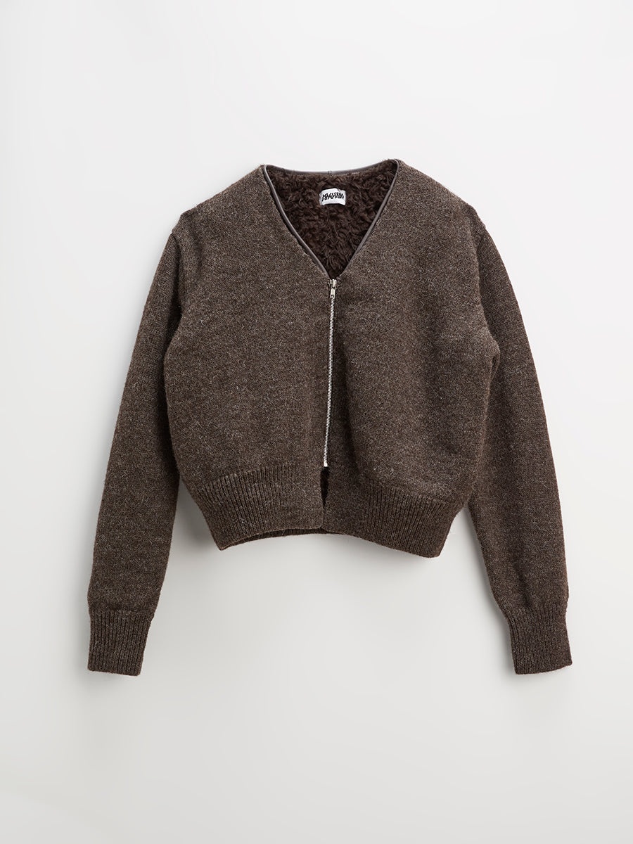 Mini Knitted Bomber Brown - 1