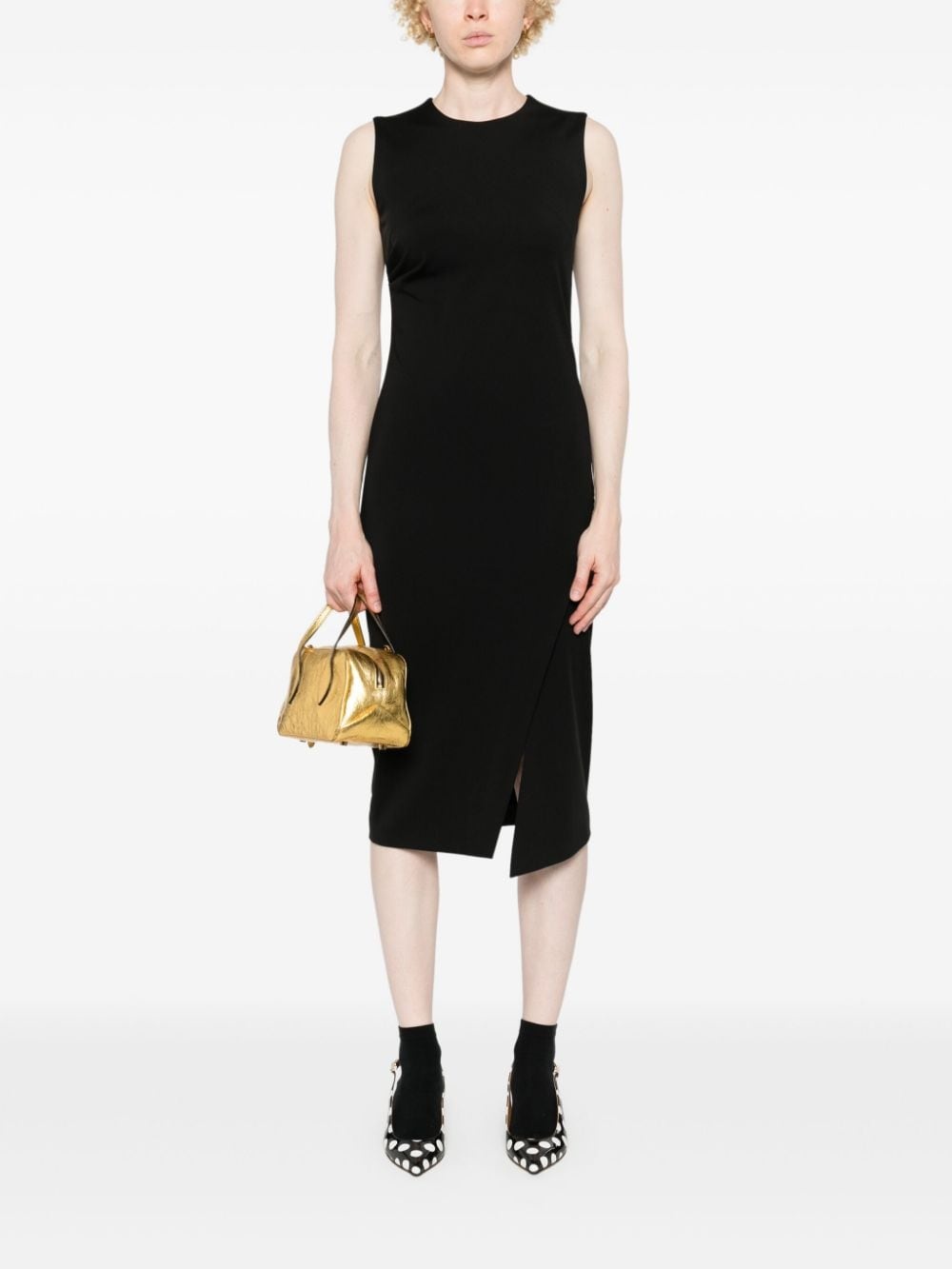drape-detail midi dress - 2