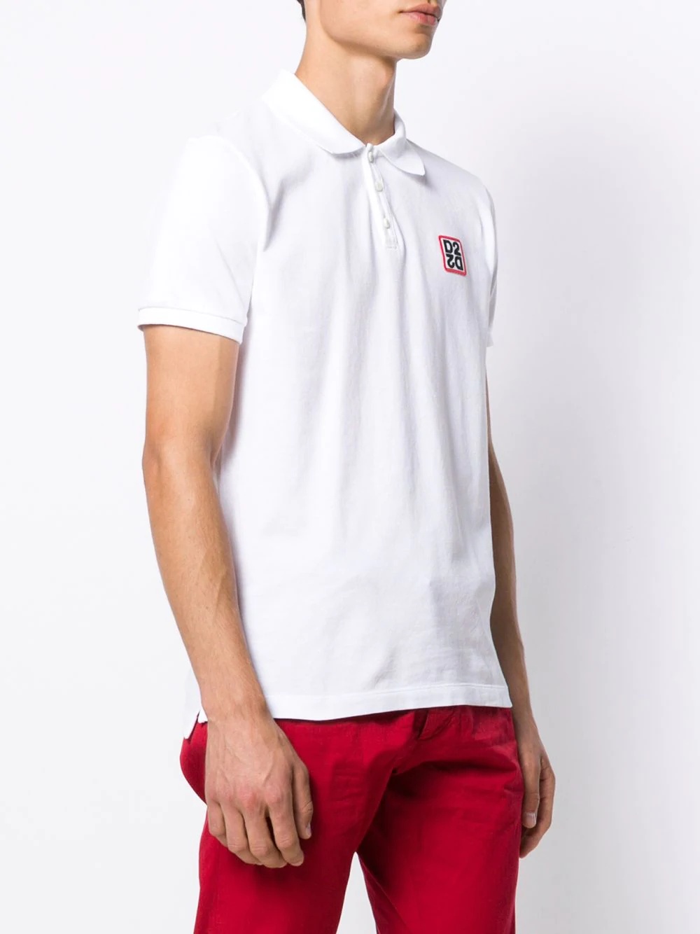 logo chest patch polo shirt - 3