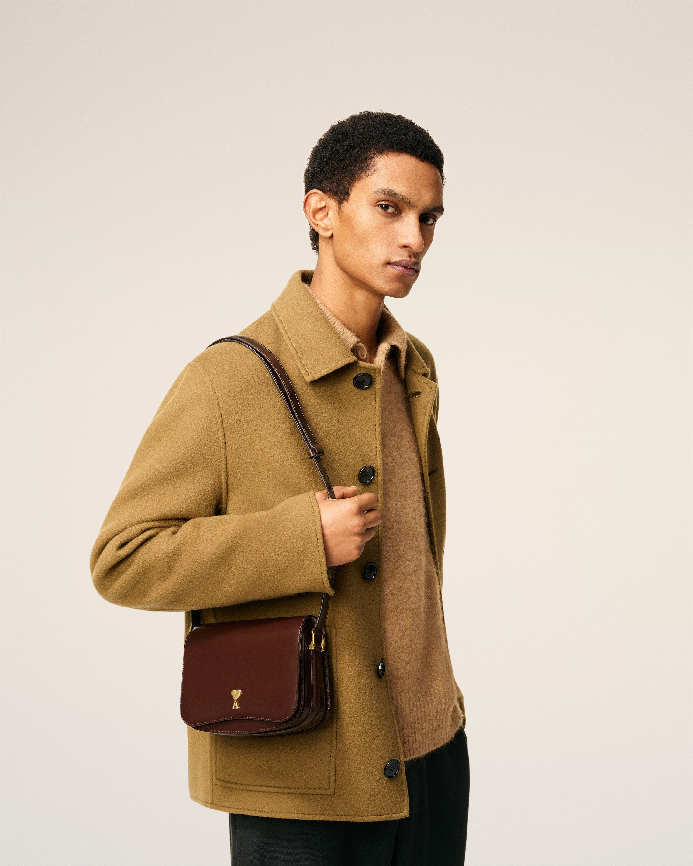 BURGUNDY GLAZED LEATHER PARIS PARIS BAG - 2