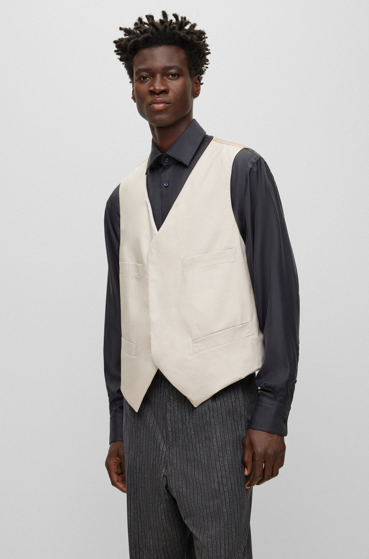 PADDED COTTON WAISTCOAT WITH CONCEALED CLOSURE - 2