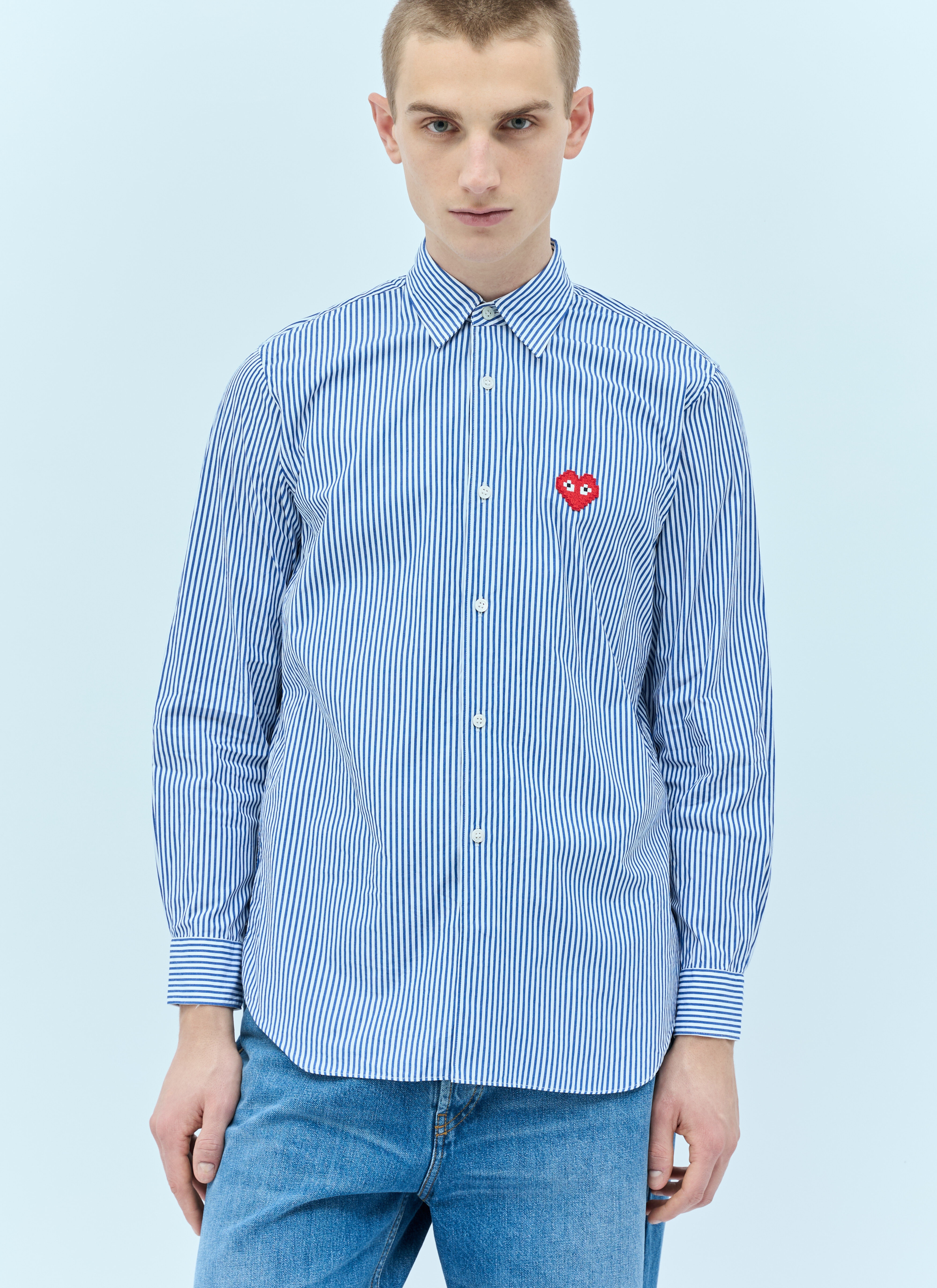 Logo Patch Striped Shirt - 1