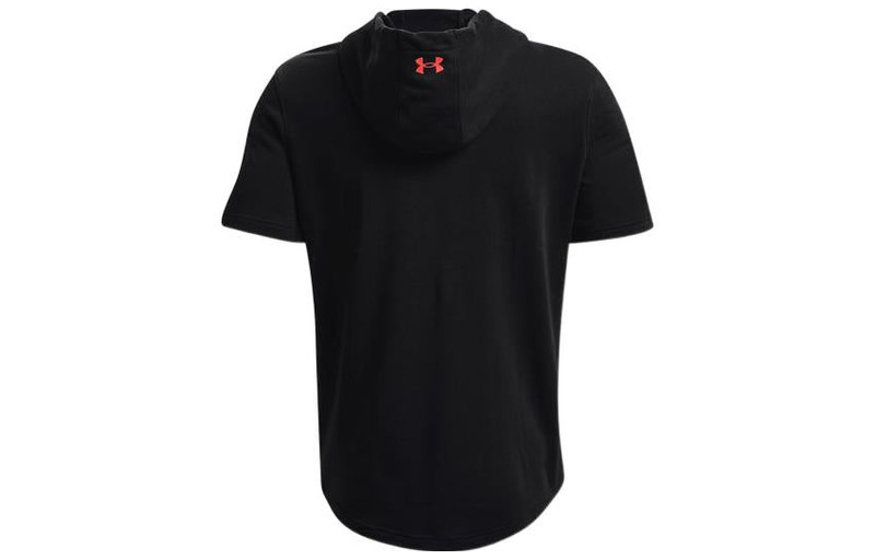 Under Armour Under Armour Project Rock Terry Short Sleeve Hoodie 'Black Beige' 1370465-001 outlook