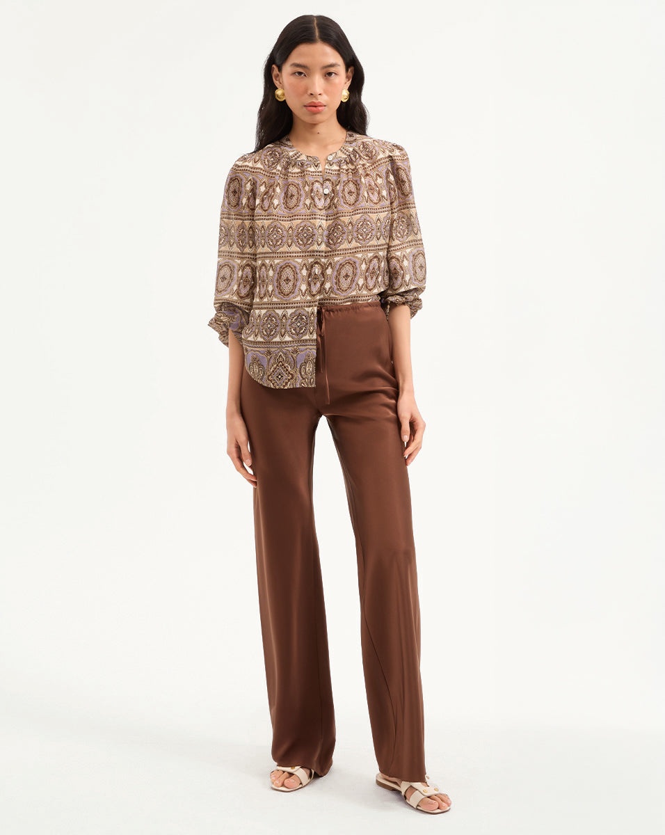 BILLIE STRETCH-SILK PANT - 7