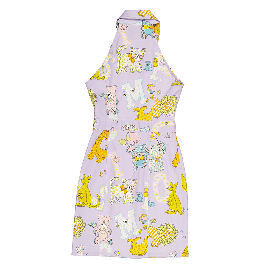 Moschino Ladies Purple All Over Logo Circus Print Dress - 7