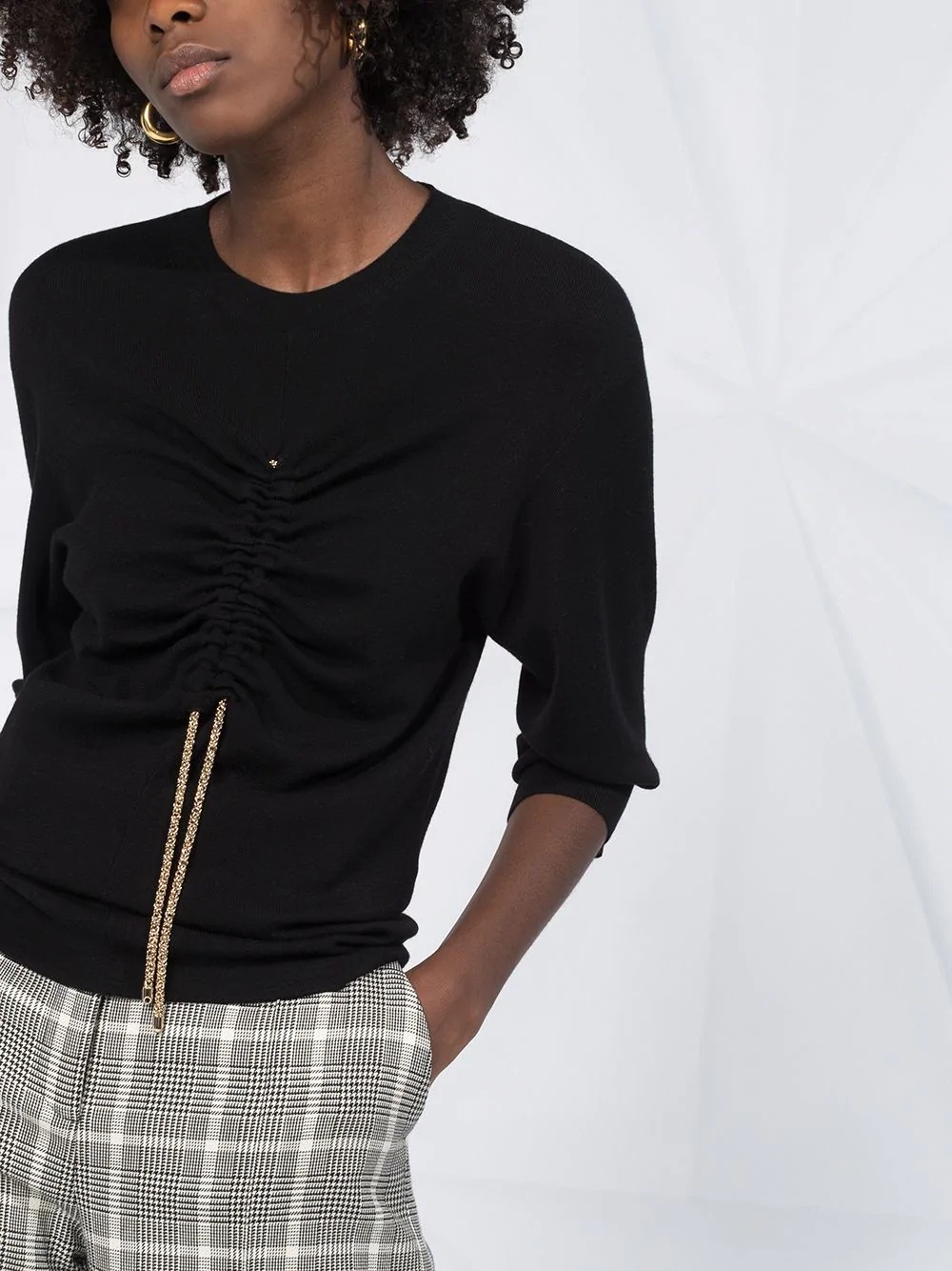 ruched drawstring jumper - 5