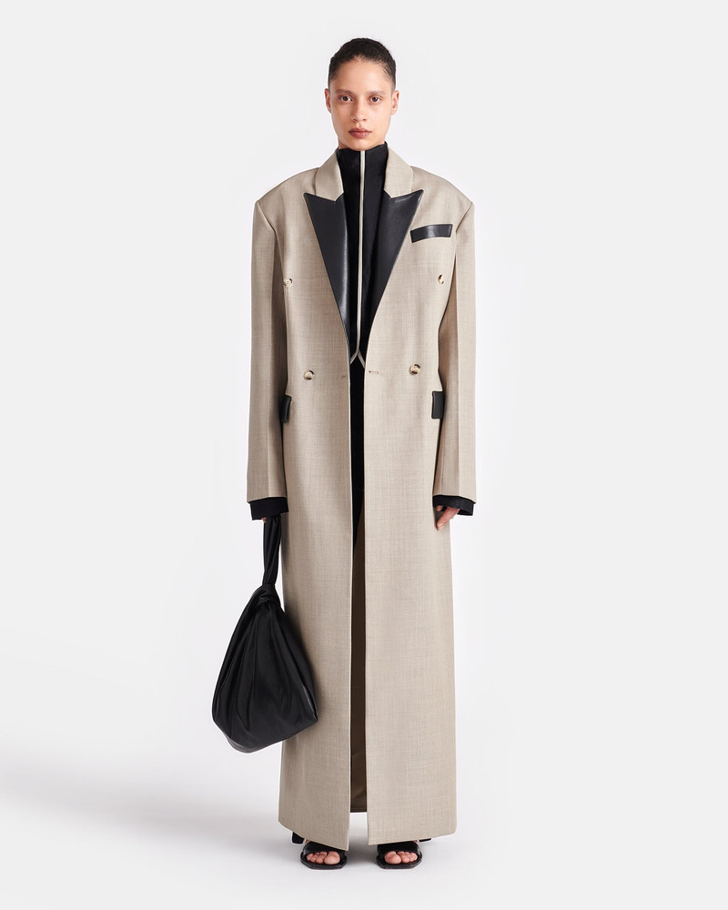Leather And Twill-Suiting Coat 1