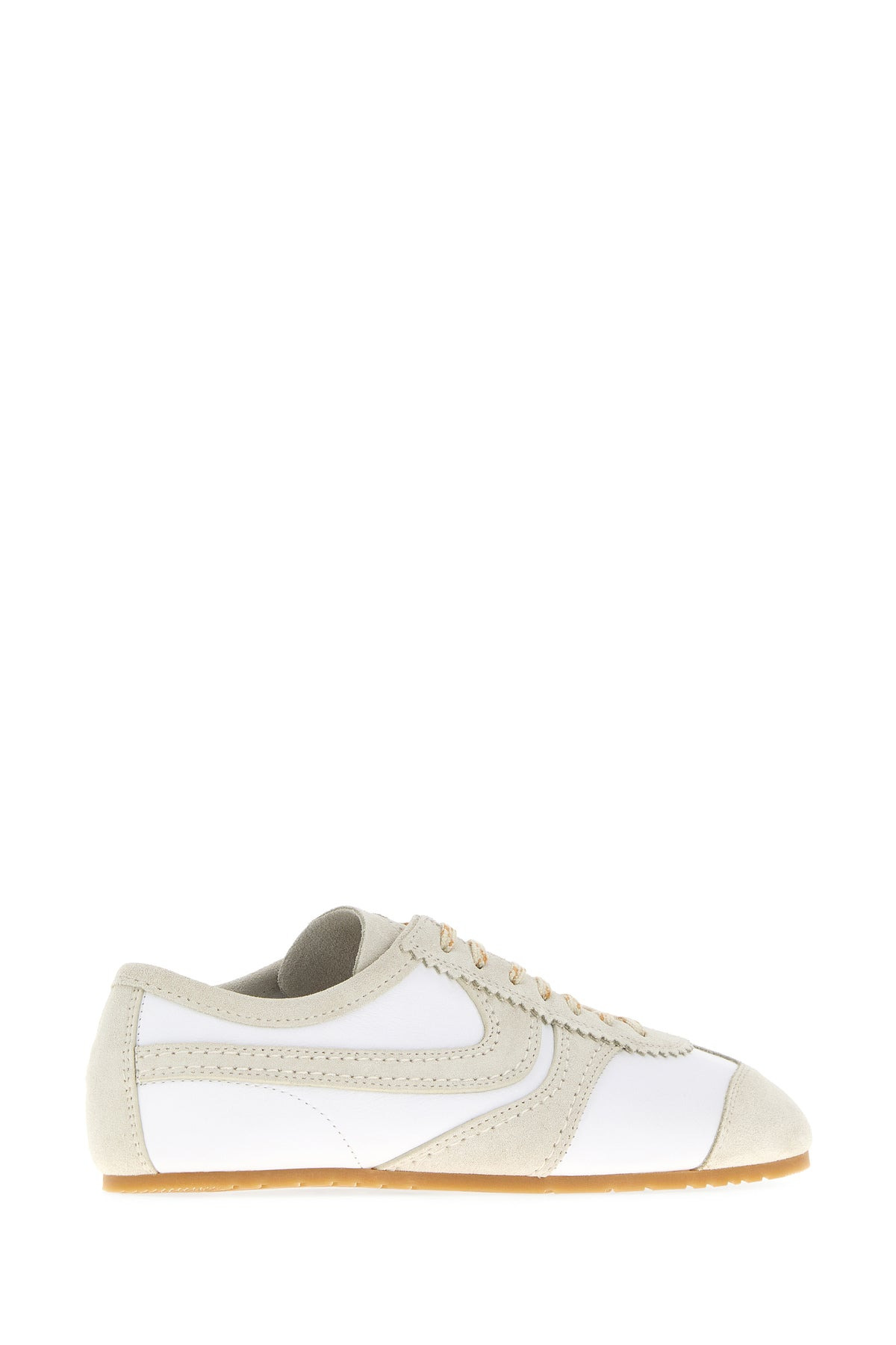 Two-tone leather and suede sneakers - 3