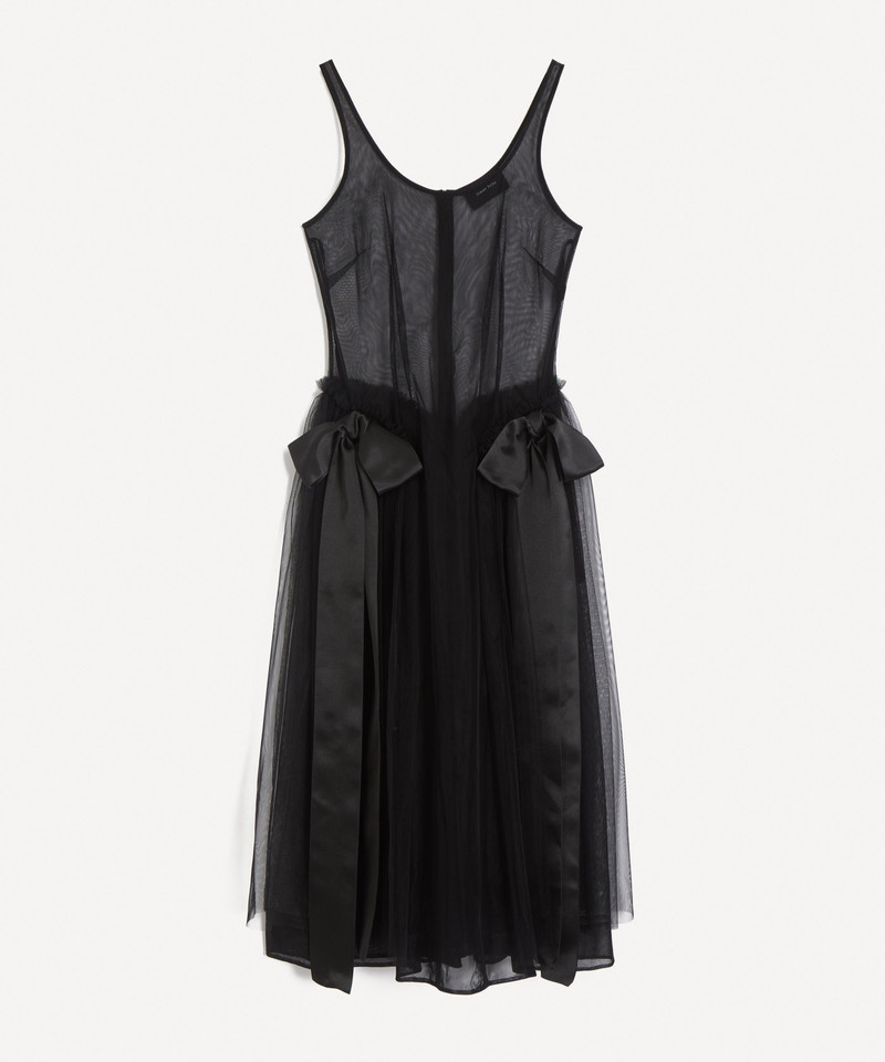 Sheer Sculpted Bow Sash Dress 1