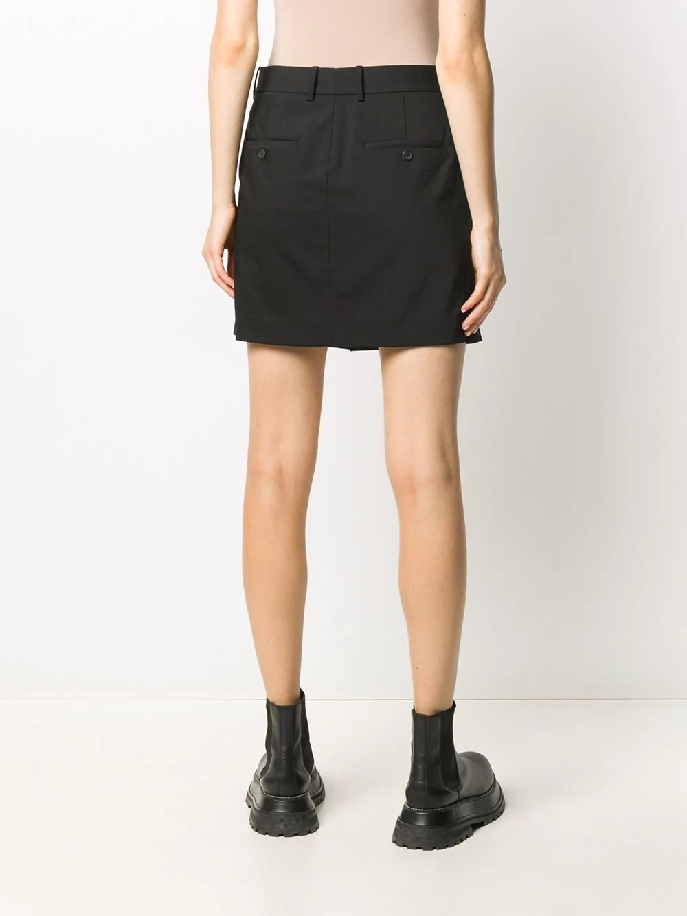 pleated asymmetric skirt - 4