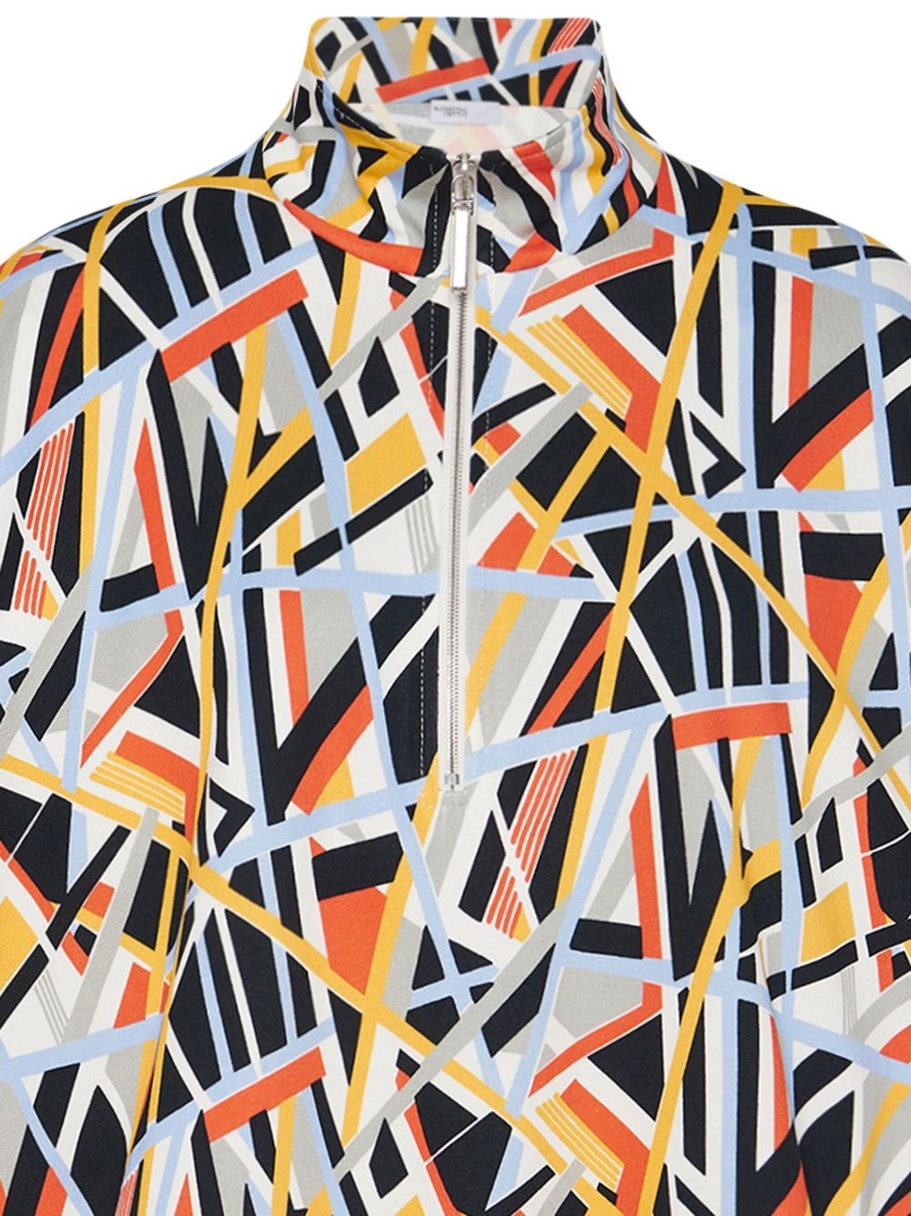 abstract-print mock-neck polo shirt - 2